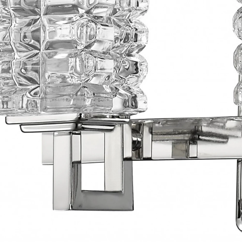 Coralie 3-Light Polished Nickel Sconce With Pressed Crystal Shades By Homeroots - Image 3