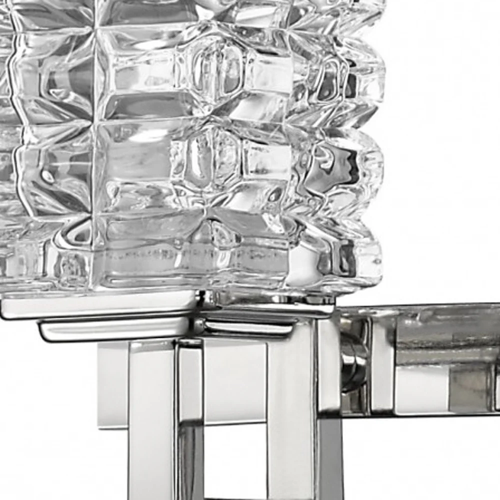 Coralie 3-Light Polished Nickel Sconce With Pressed Crystal Shades By Homeroots - Image 4