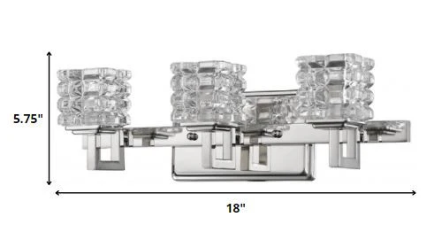 Coralie 3-Light Polished Nickel Sconce With Pressed Crystal Shades By Homeroots - Image 5