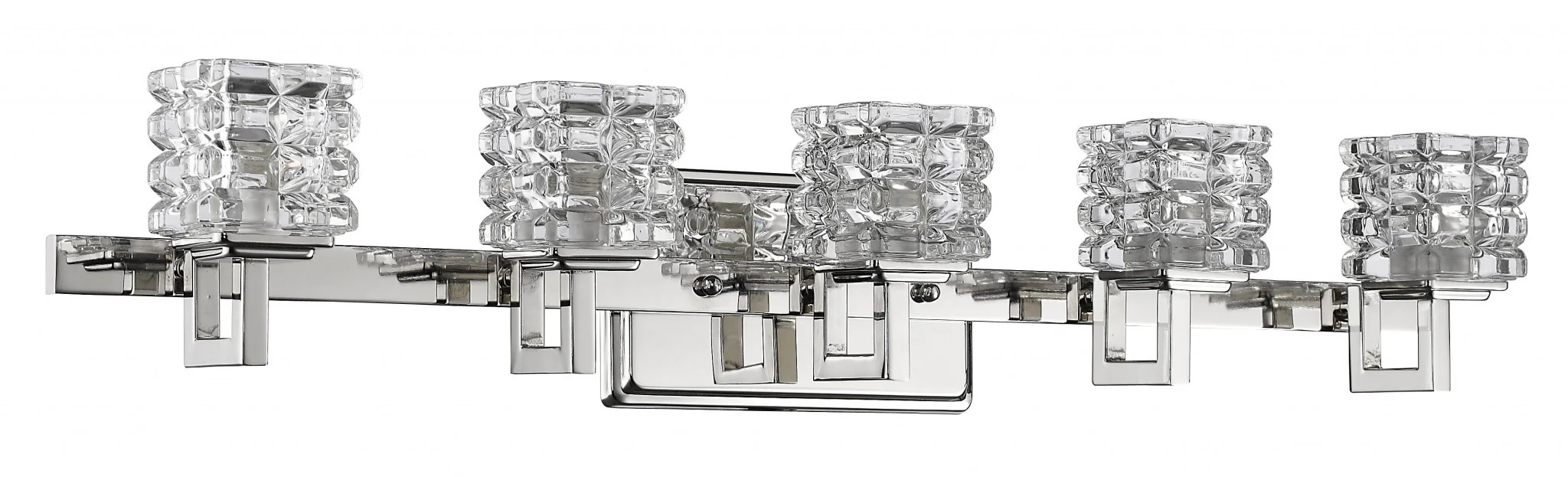 Coralie 5-Light Polished Nickel Sconce With Pressed Crystal Shades By Homeroots - Image 2