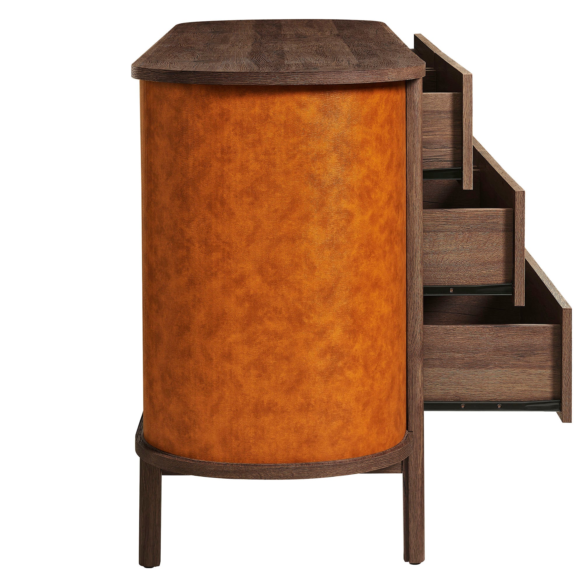 Coralie Curved 6-Drawer Vegan Leather Oval Dresser by Modway - Image 4