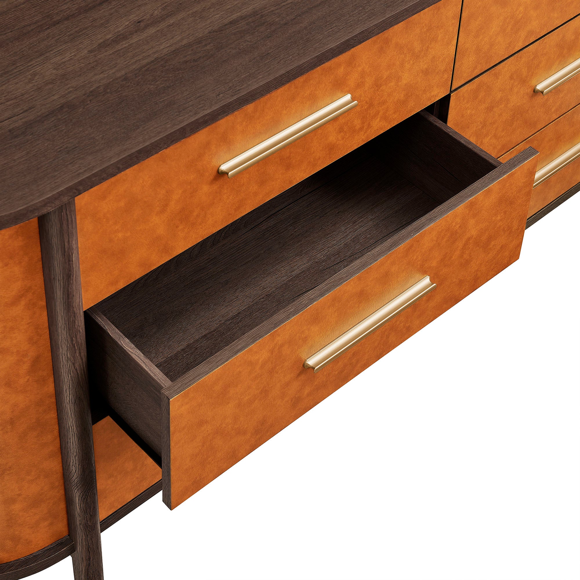 Coralie Curved 6-Drawer Vegan Leather Oval Dresser by Modway - Image 5