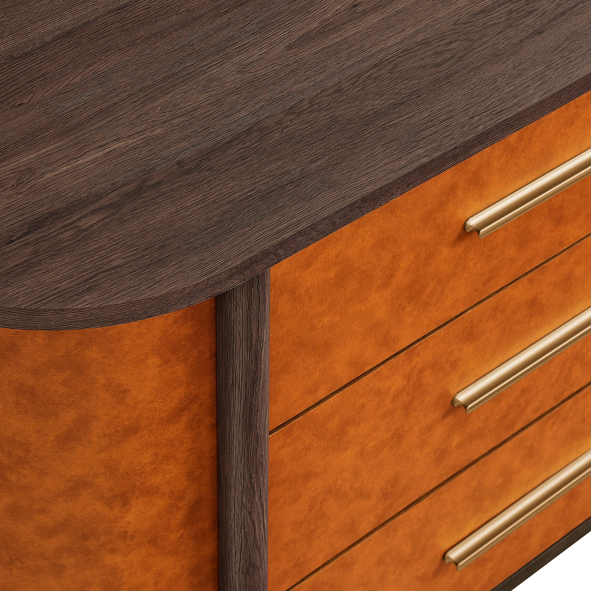 Coralie Curved 6-Drawer Vegan Leather Oval Dresser by Modway - Image 6
