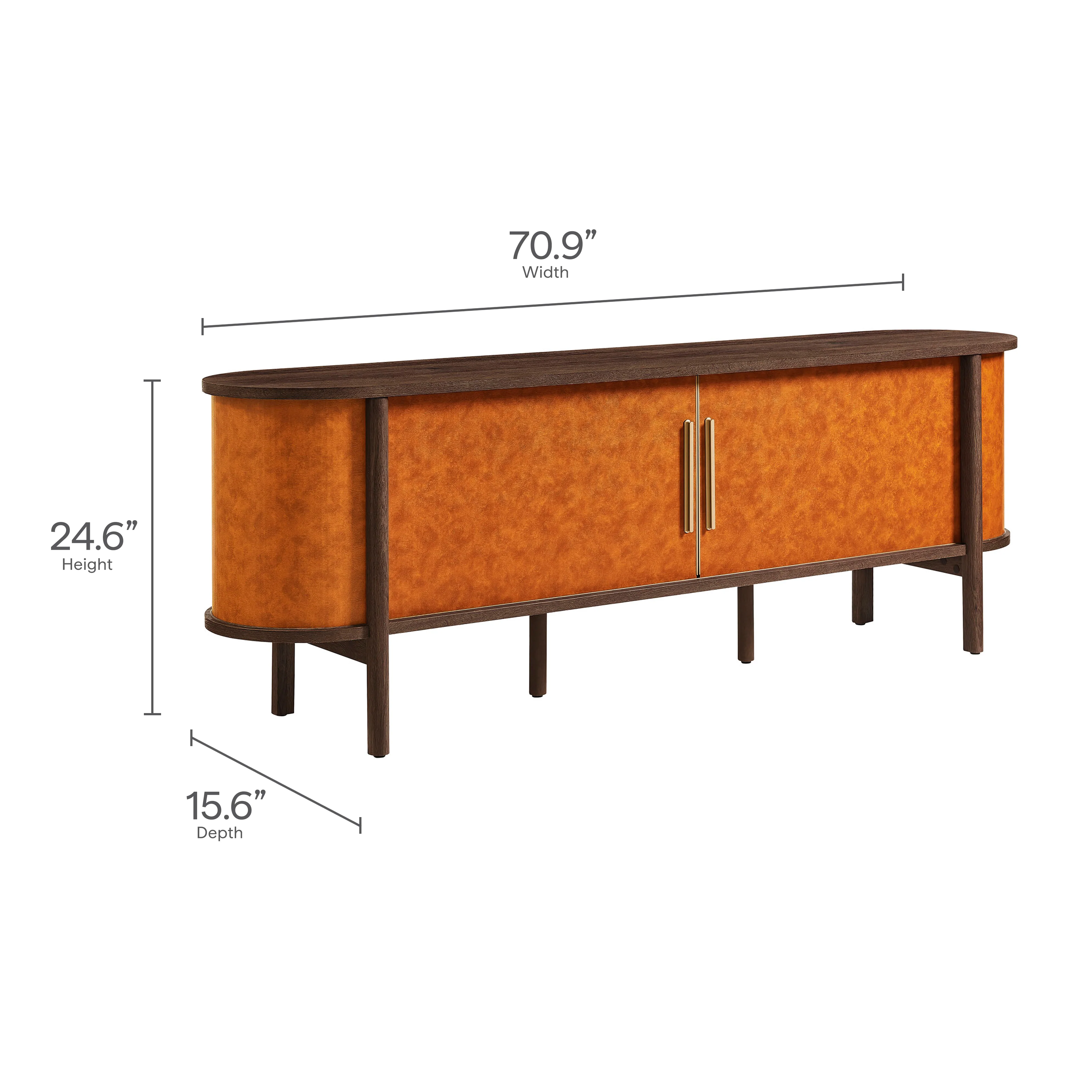 Coralie Curved 71" Vegan Leather Oval TV Stand by Modway - Image 10