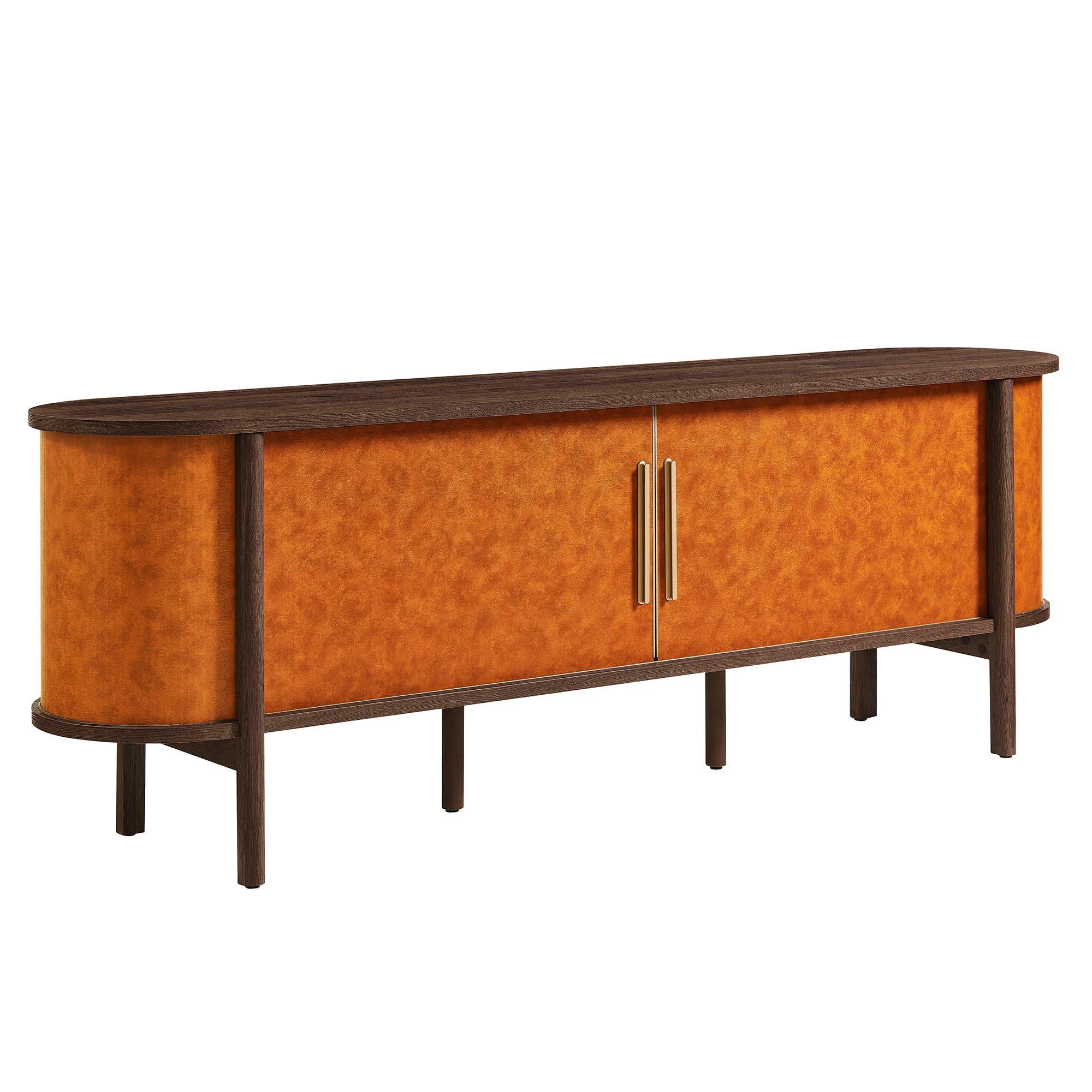 Coralie Curved 71" Vegan Leather Oval TV Stand by Modway - Image 2