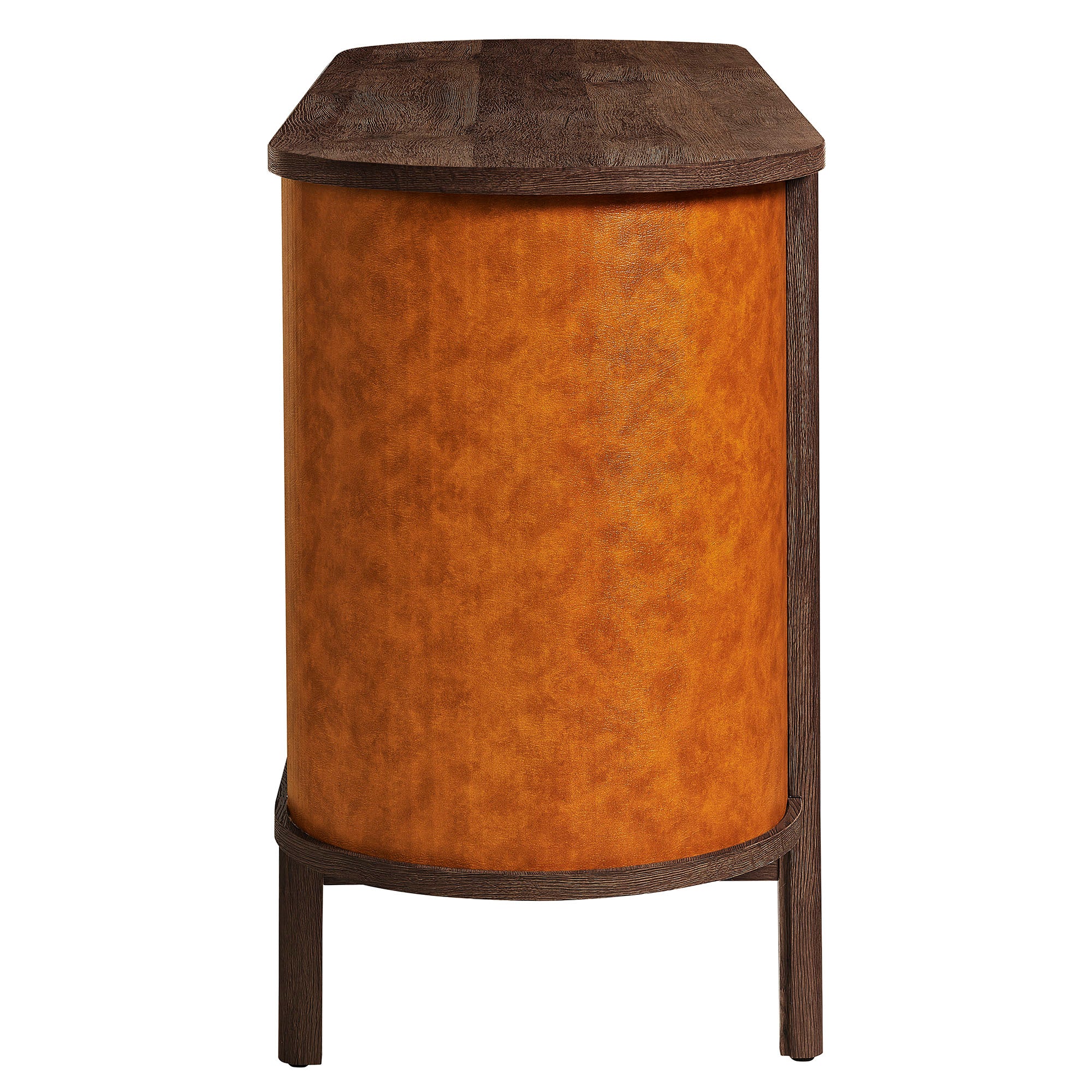 Coralie Curved 71" Vegan Leather Oval TV Stand by Modway - Image 3
