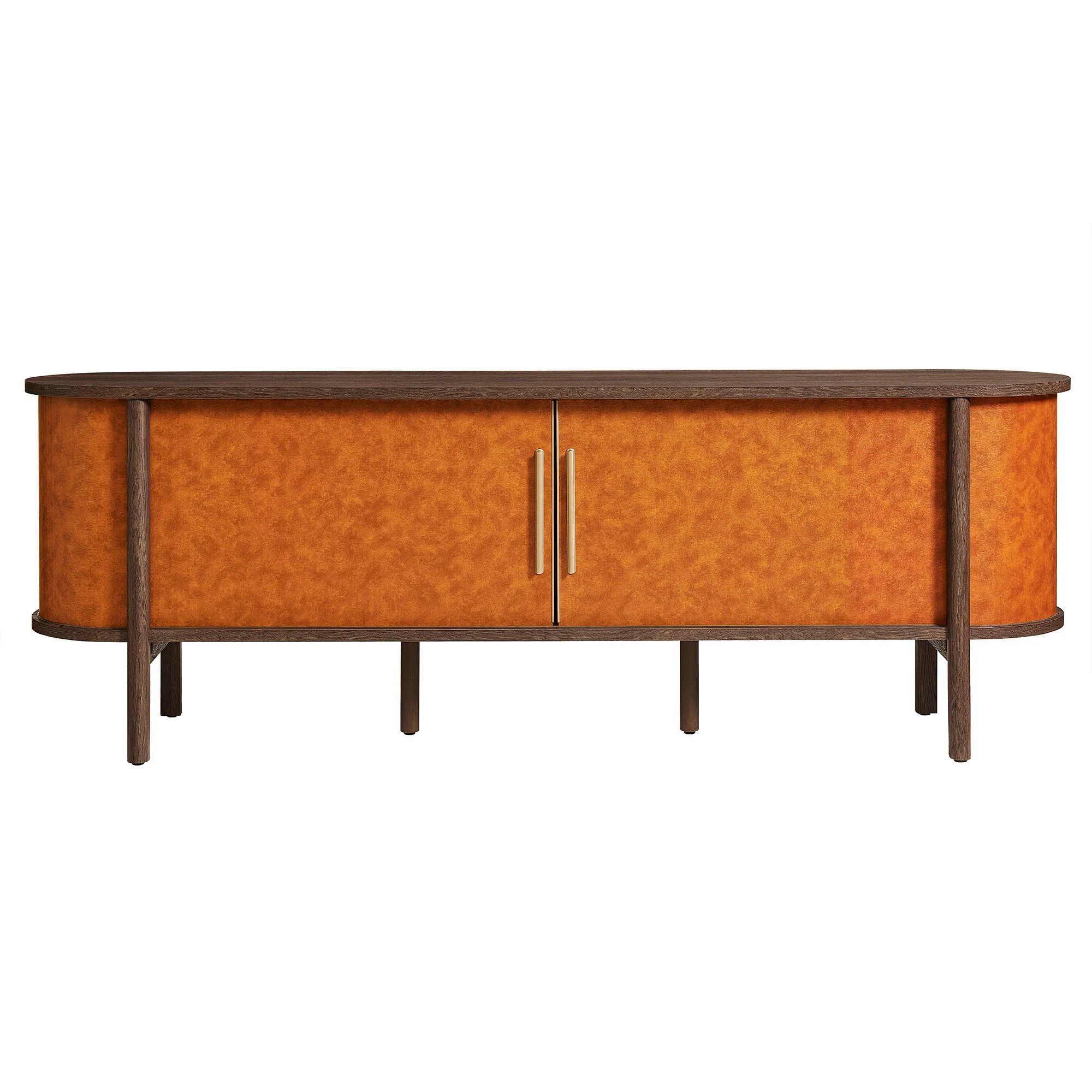 Coralie Curved 71" Vegan Leather Oval TV Stand by Modway - Image 4