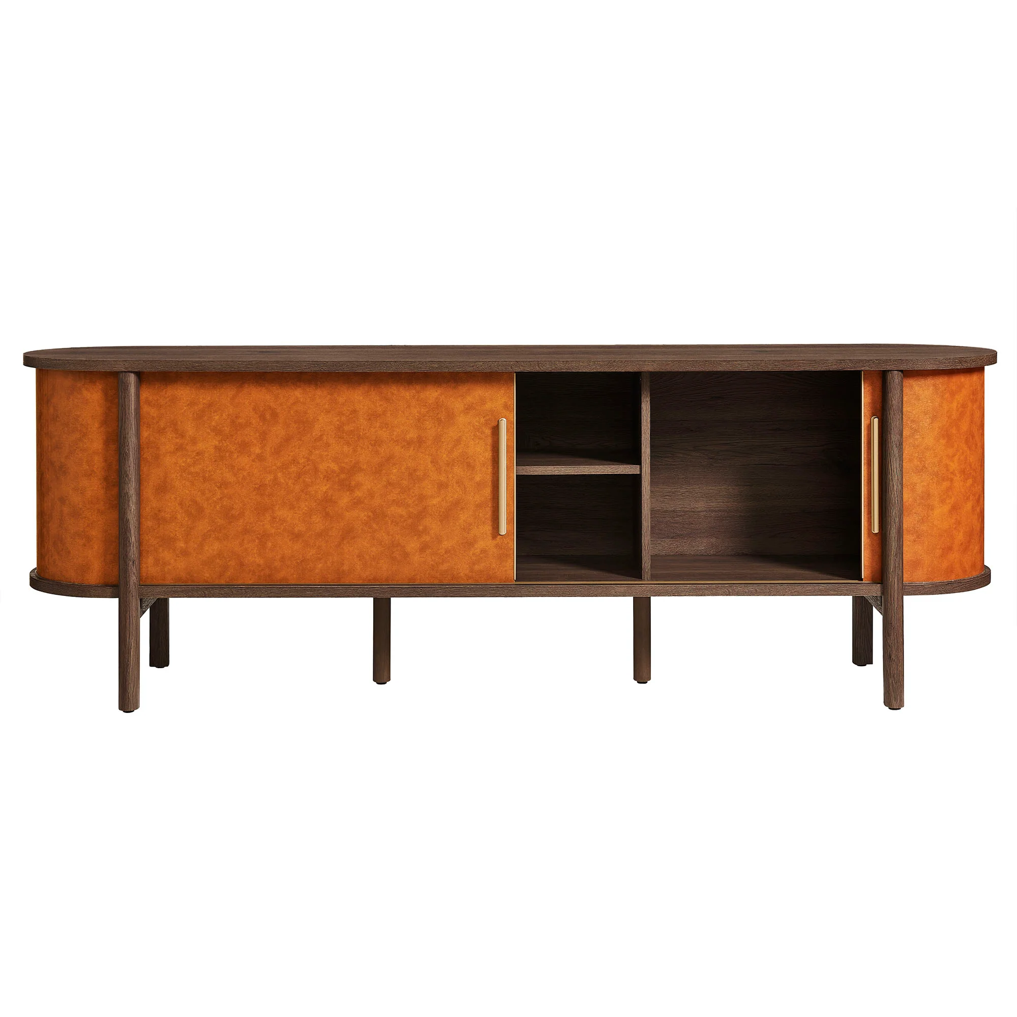 Coralie Curved 71" Vegan Leather Oval TV Stand by Modway - Image 5