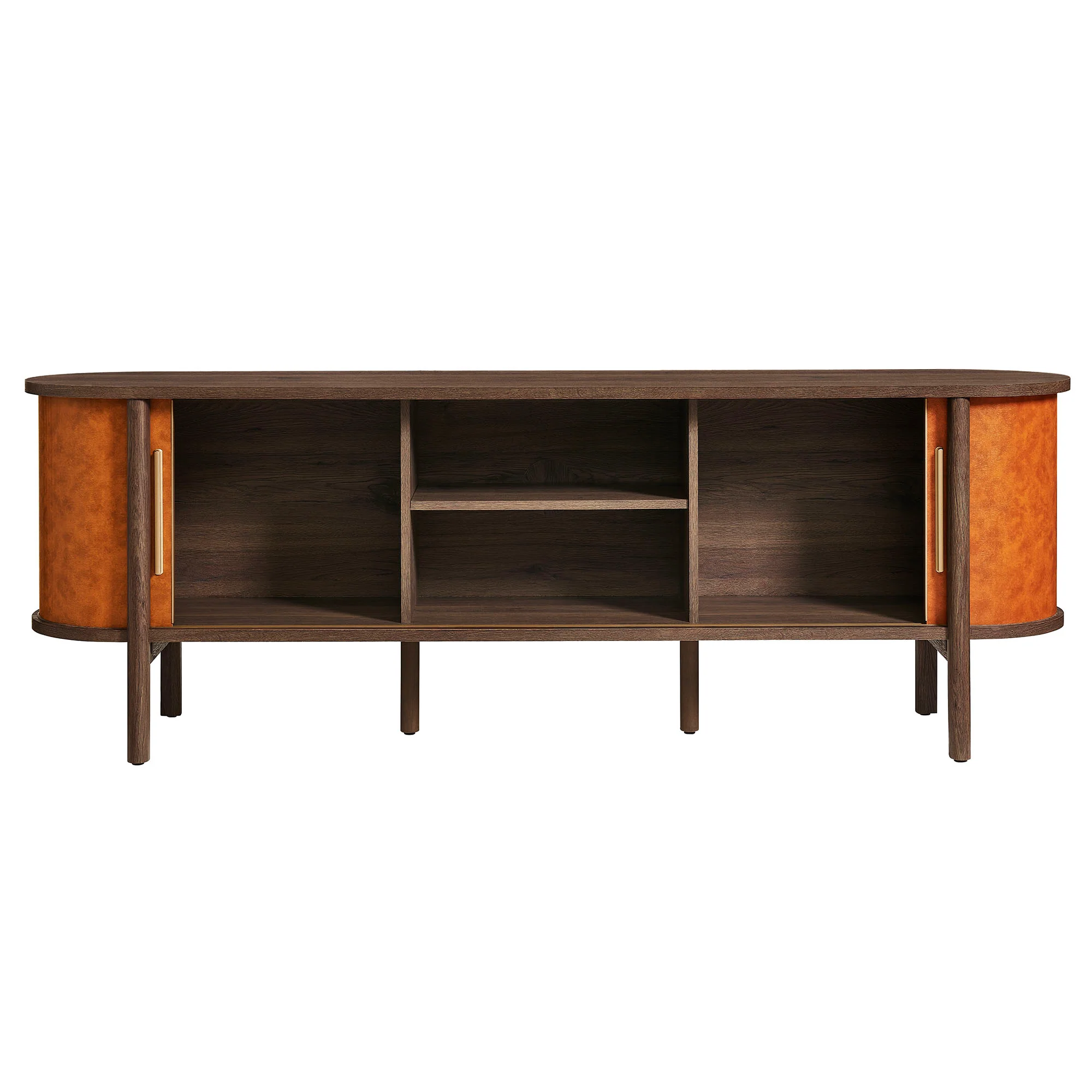 Coralie Curved 71" Vegan Leather Oval TV Stand by Modway - Image 6