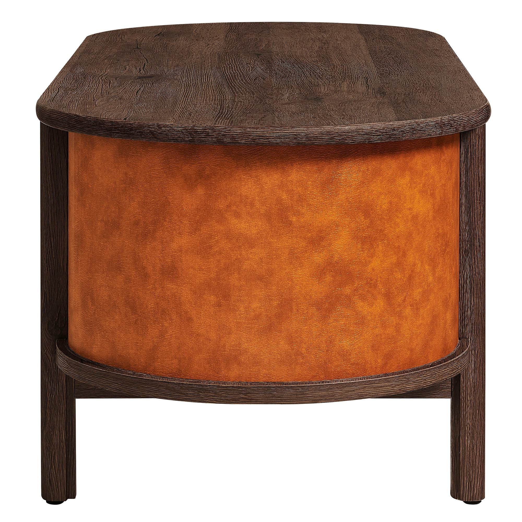 Coralie Curved Vegan Leather Oval Coffee Table by Modway - Image 3