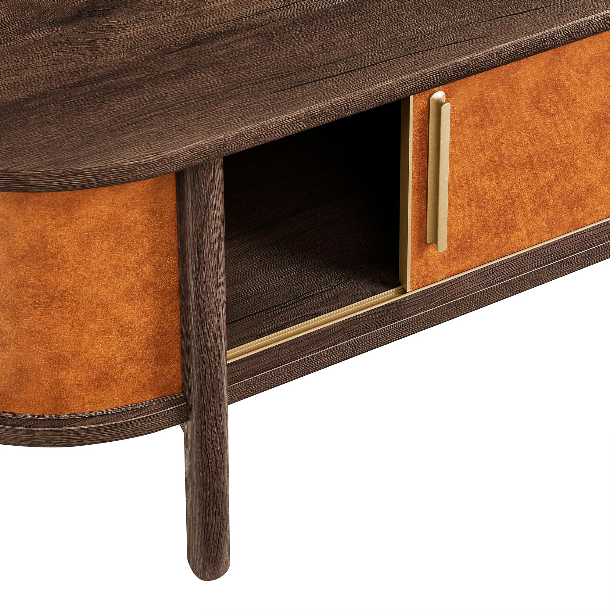 Coralie Curved Vegan Leather Oval Coffee Table by Modway - Image 8
