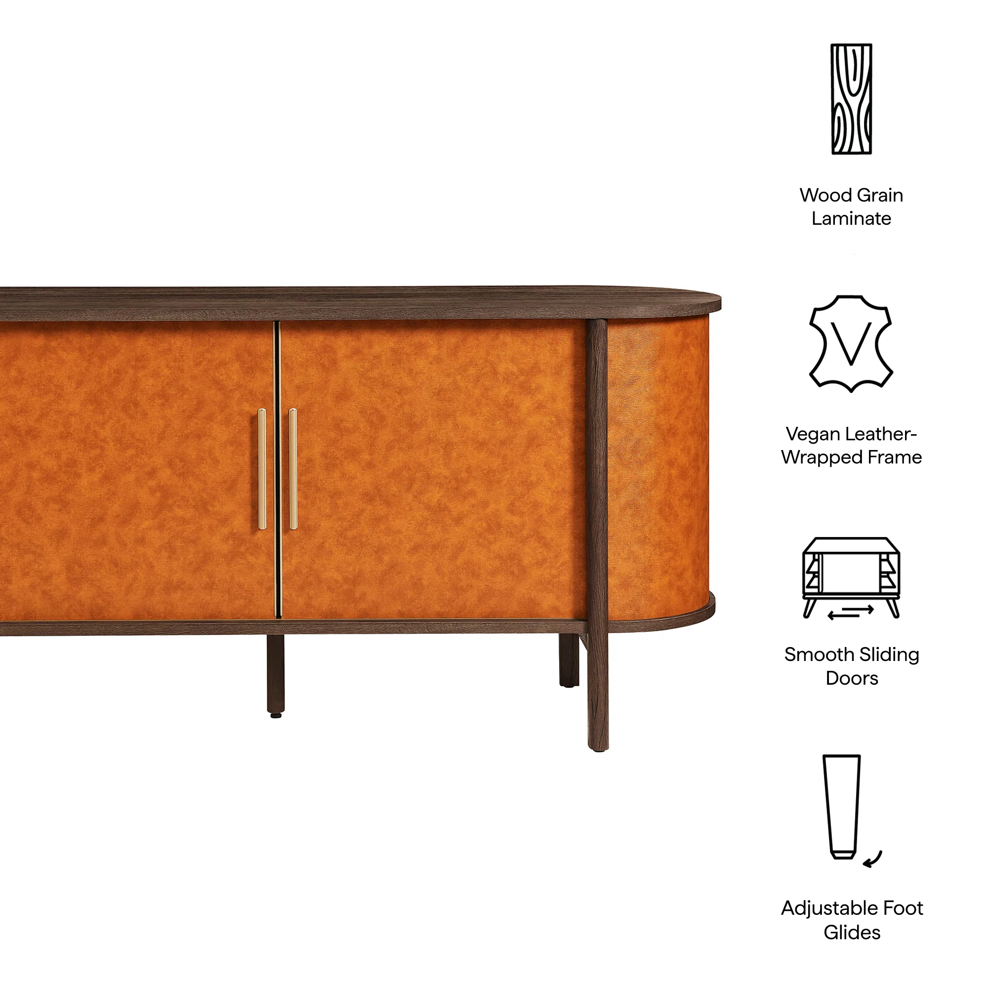 Coralie Curved Vegan Leather Oval Sideboard by Modway - Image 10