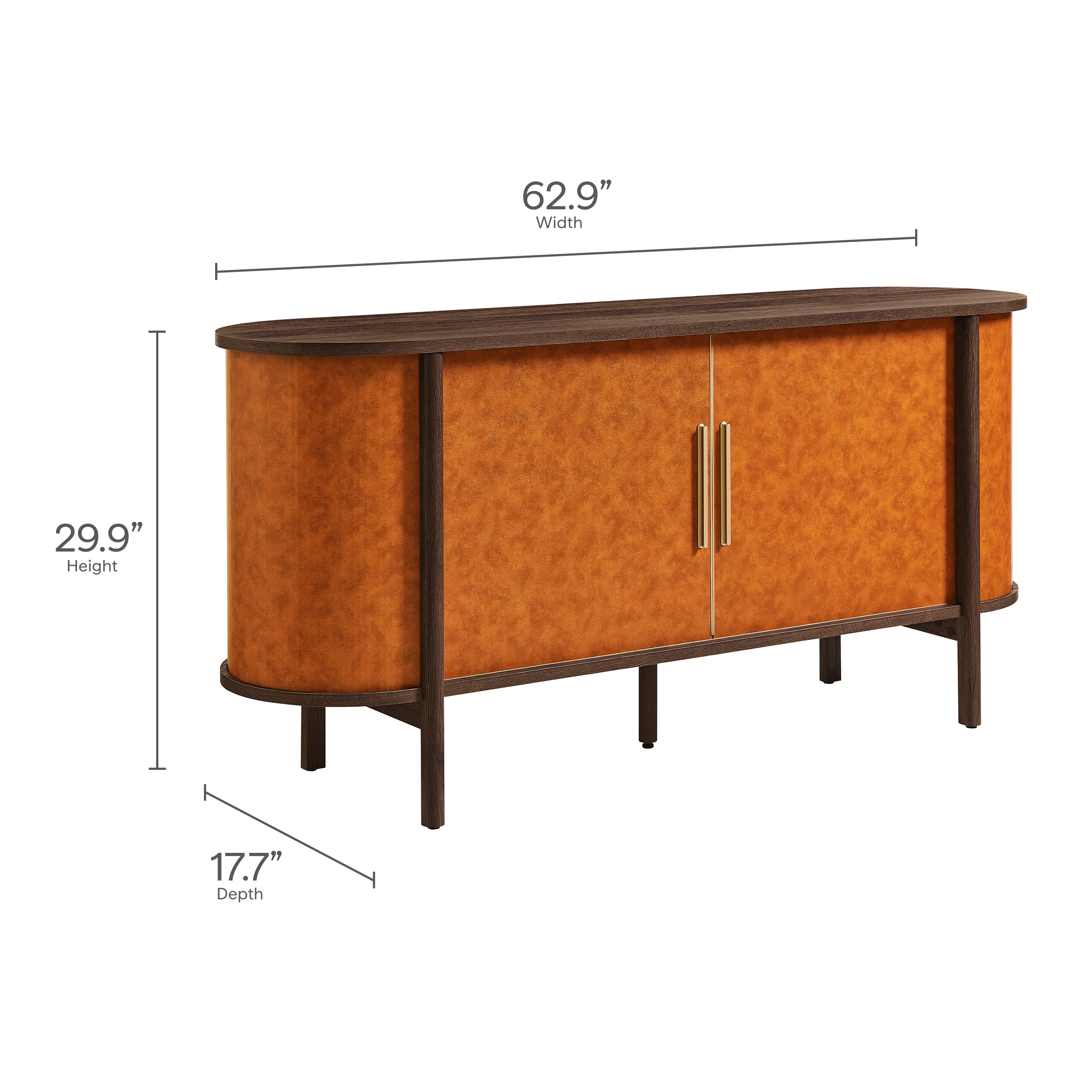 Coralie Curved Vegan Leather Oval Sideboard by Modway - Image 11