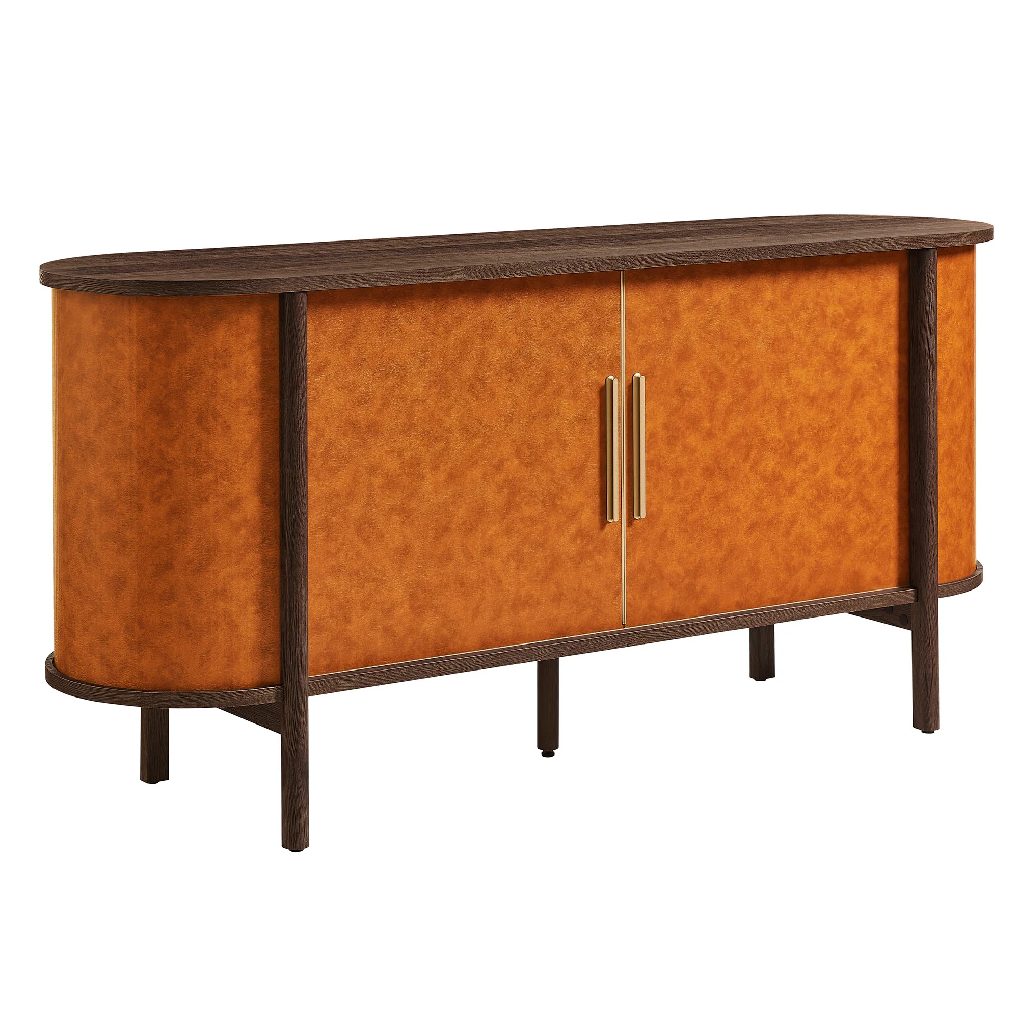 Coralie Curved Vegan Leather Oval Sideboard by Modway - Image 2