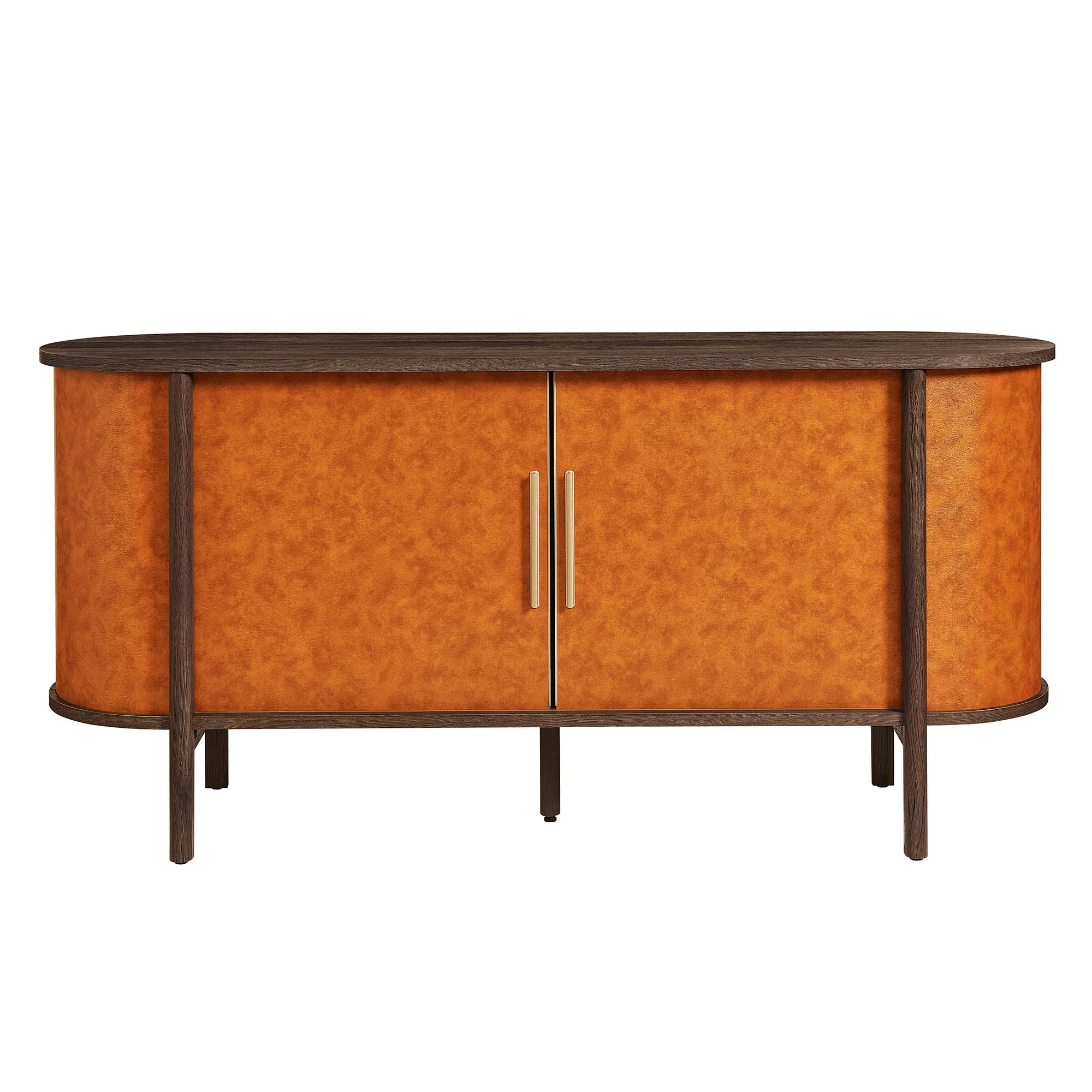 Coralie Curved Vegan Leather Oval Sideboard by Modway - Image 4