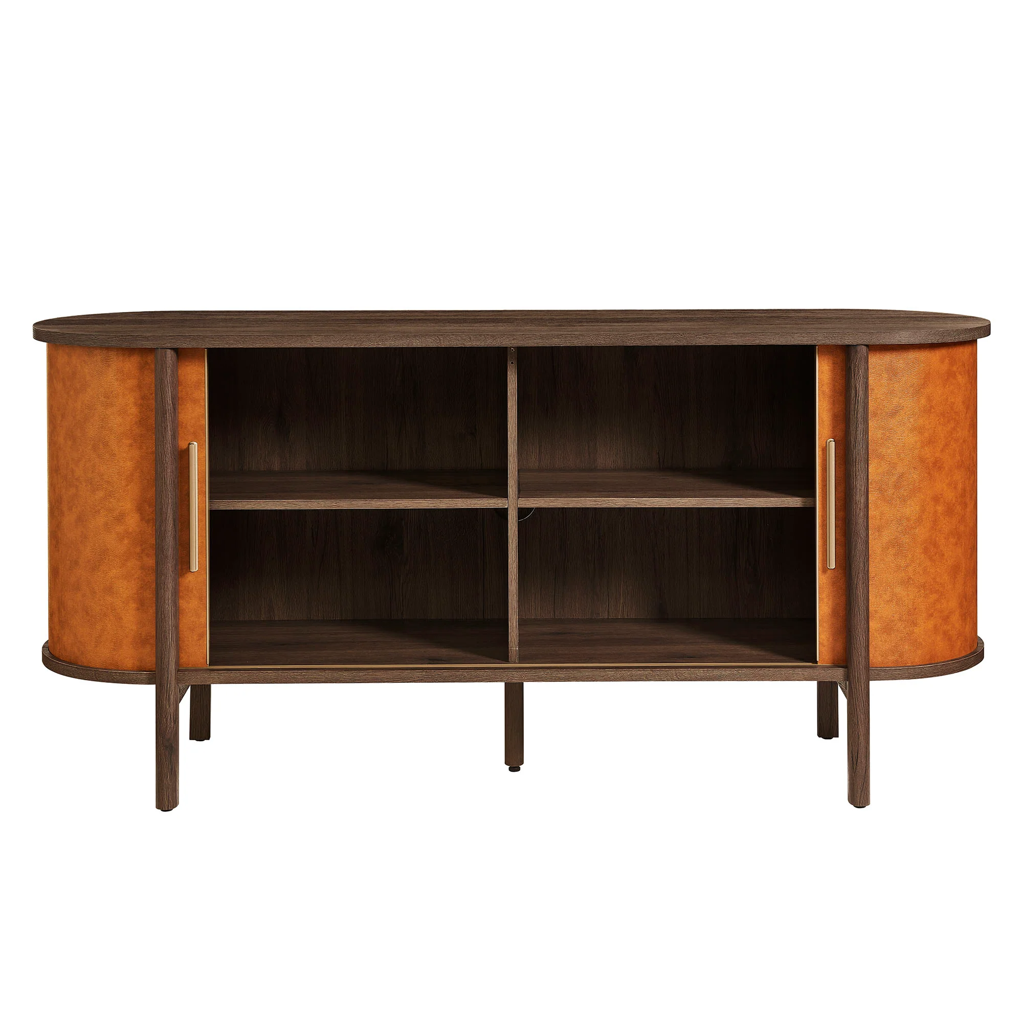 Coralie Curved Vegan Leather Oval Sideboard by Modway - Image 6