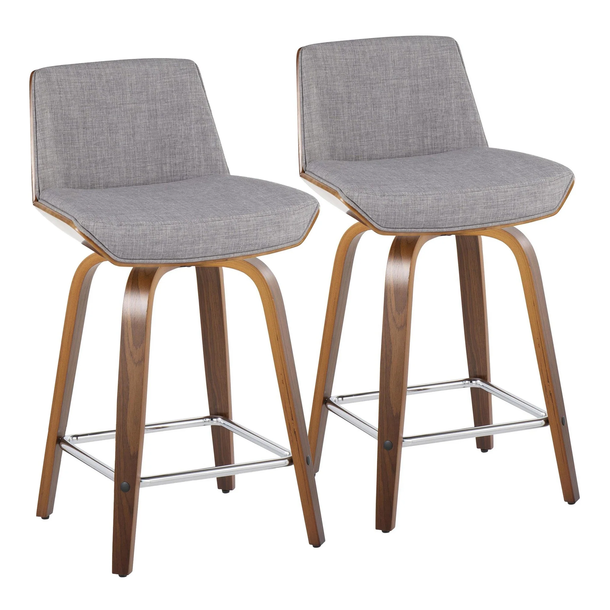 Corazza 24" Fixed-Height Counter Stool - Set of 2 By LumiSource - B24-CRZZFB-GRTZS2 WLWLCHAR2 - Image 15