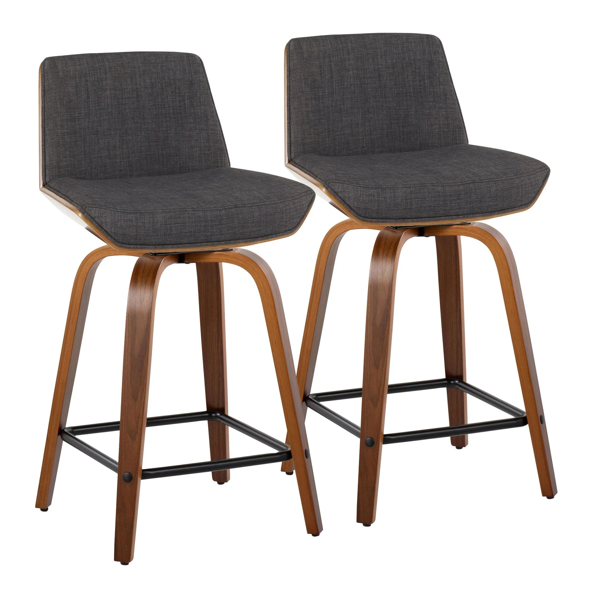 Corazza 24" Fixed-Height Counter Stool - Set of 2 By LumiSource - B24-CRZZFB-GRTZS2 WLWLCHAR2 - Image 25