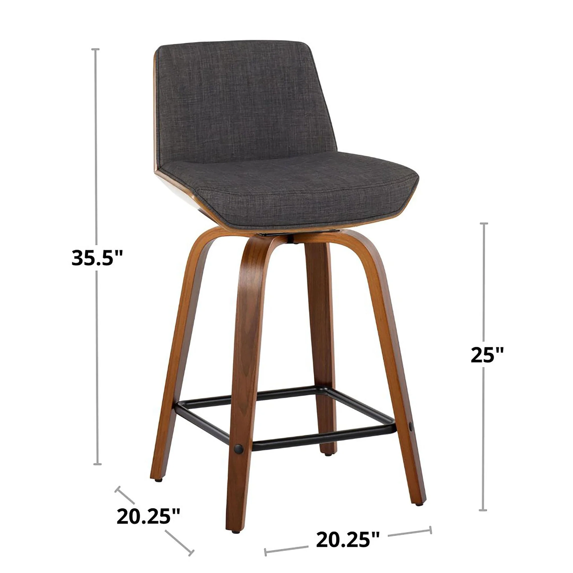 Corazza 24" Fixed-Height Counter Stool - Set of 2 By LumiSource - B24-CRZZFB-GRTZS2 WLWLCHAR2 - Image 30