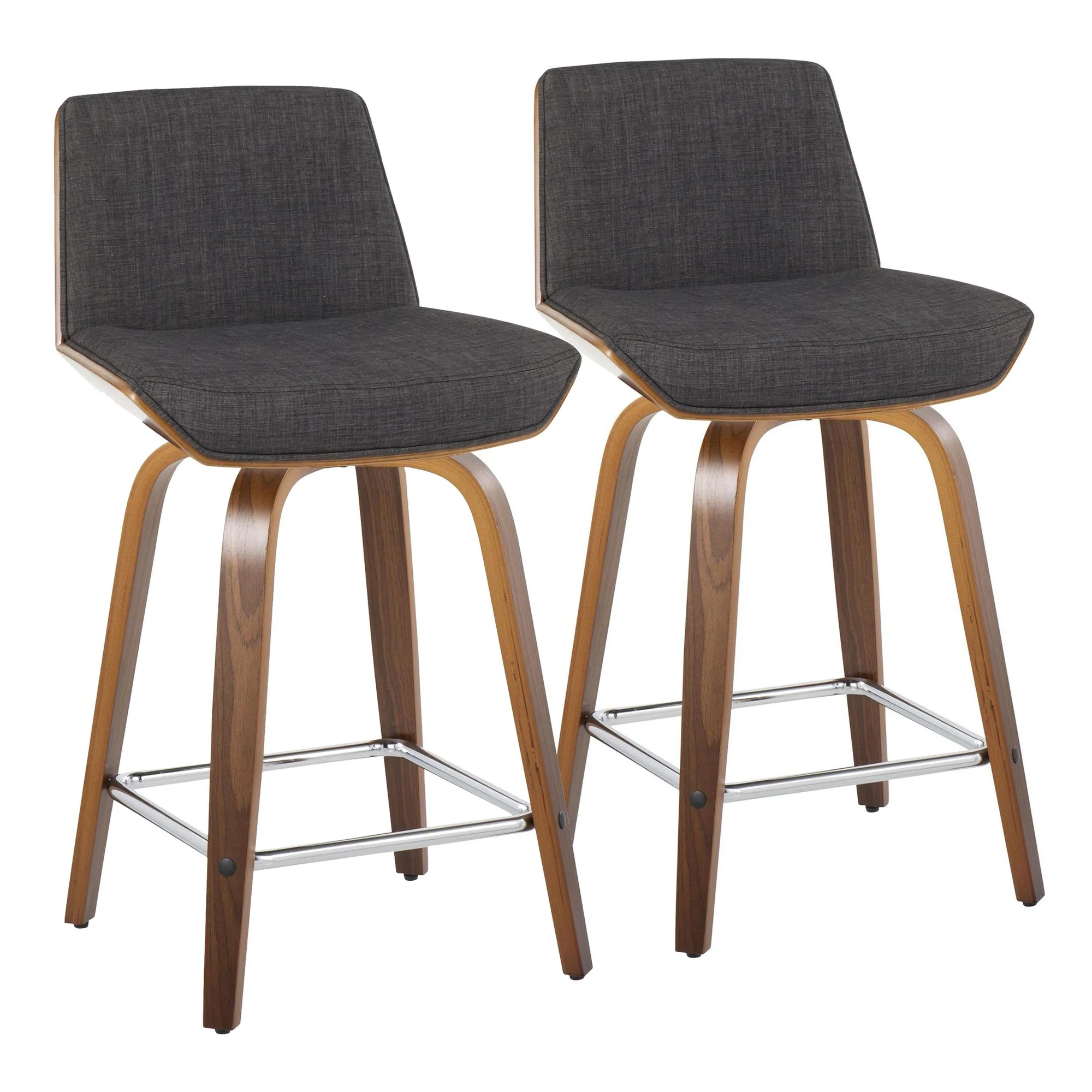 Corazza 24" Fixed-Height Counter Stool - Set of 2 By LumiSource - B24-CRZZFB-GRTZS2 WLWLCHAR2 - Image 5