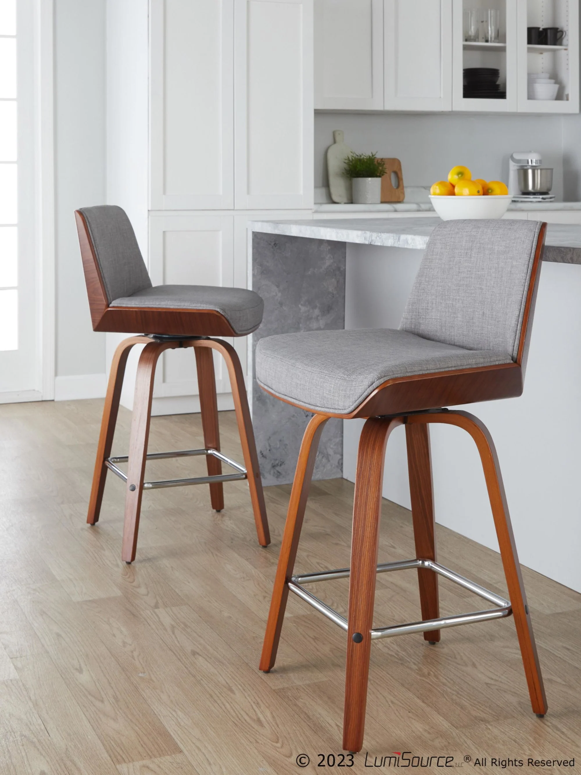 Corazza 26" Fixed-Height Counter Stool - Set of 2 By LumiSource - B26-CRZZFB-GRTZS2 WLWLCHAR2 - Image 11