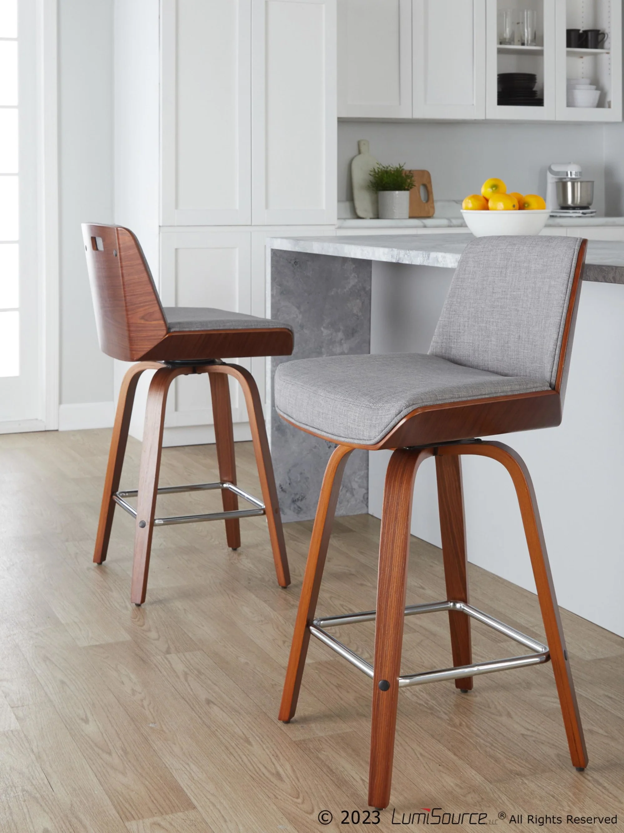 Corazza 26" Fixed-Height Counter Stool - Set of 2 By LumiSource - B26-CRZZFB-GRTZS2 WLWLCHAR2 - Image 12