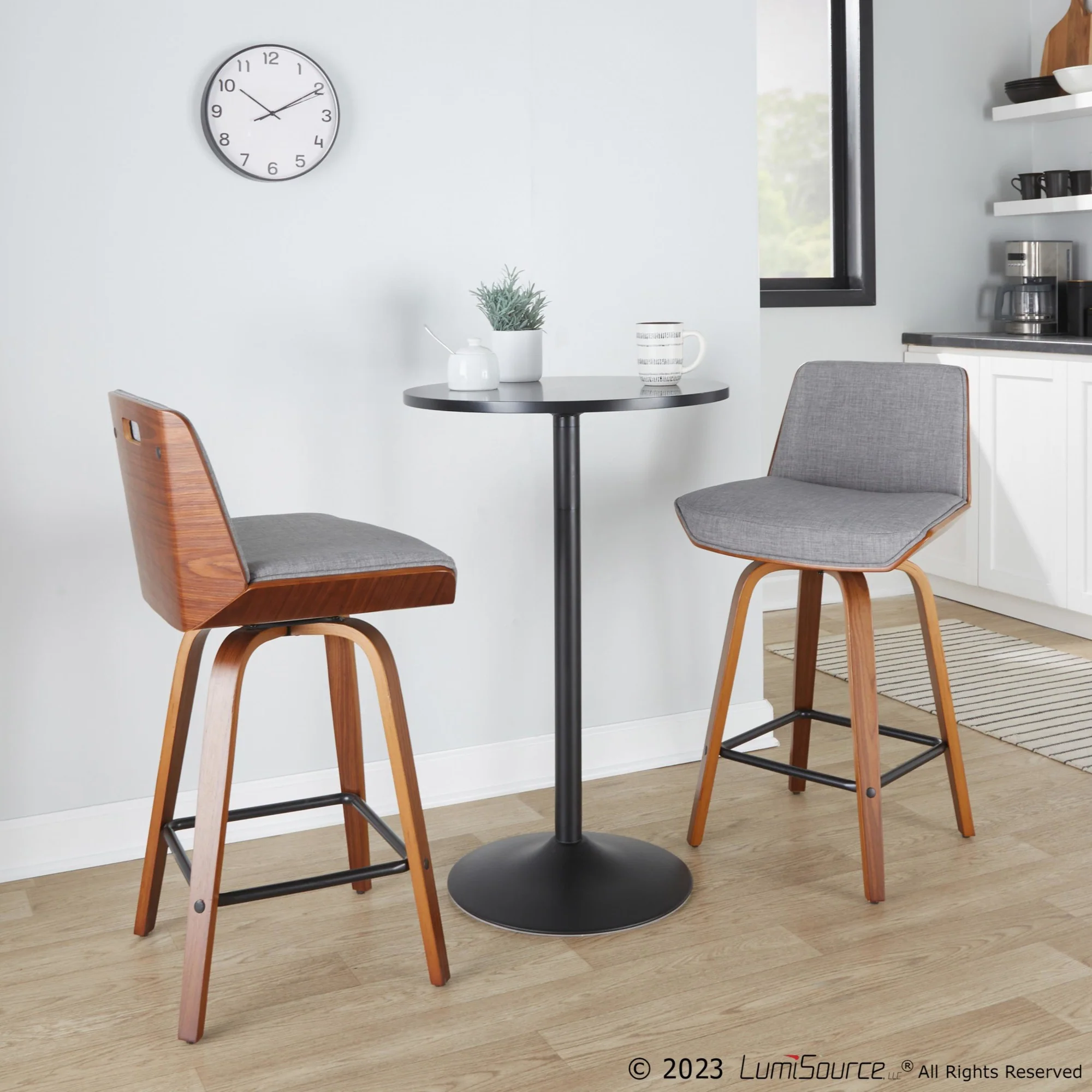 Corazza 26" Fixed-Height Counter Stool - Set of 2 By LumiSource - B26-CRZZFB-GRTZS2 WLWLCHAR2 - Image 22