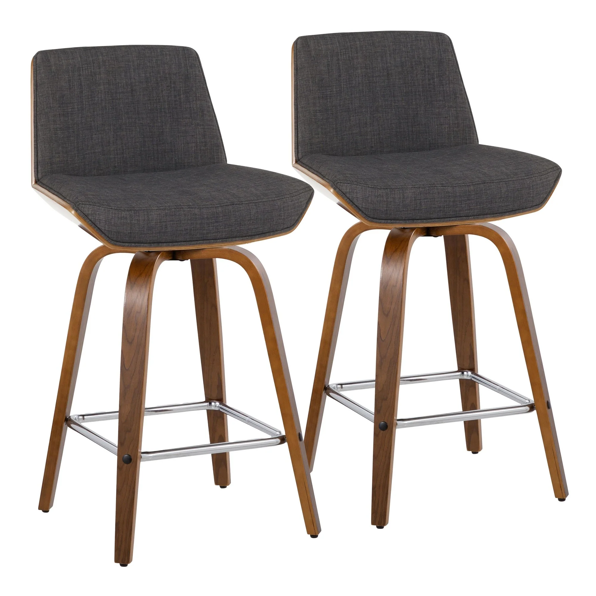 Corazza 26" Fixed-Height Counter Stool - Set of 2 By LumiSource - B26-CRZZFB-GRTZS2 WLWLCHAR2 - Image 5