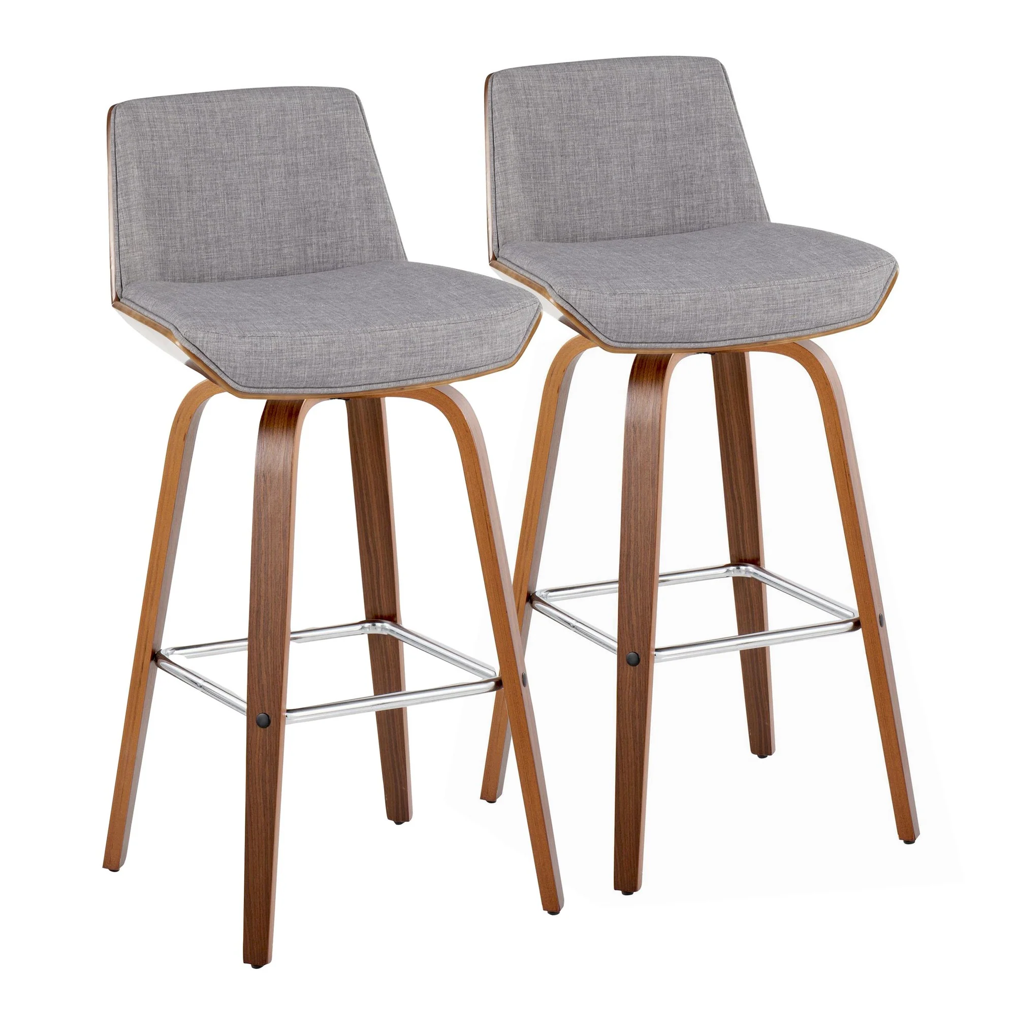 Corazza 30" Fixed-Height Barstool - Set of 2 By LumiSource - B30-CRZZFB-GRTZS2 WLWLCHAR2 - Image 16