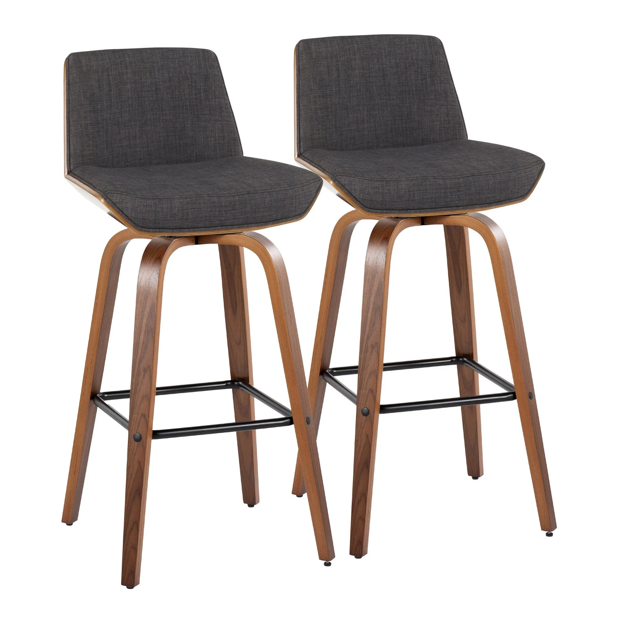 Corazza 30" Fixed-Height Barstool - Set of 2 By LumiSource - B30-CRZZFB-GRTZS2 WLWLCHAR2 - Image 26