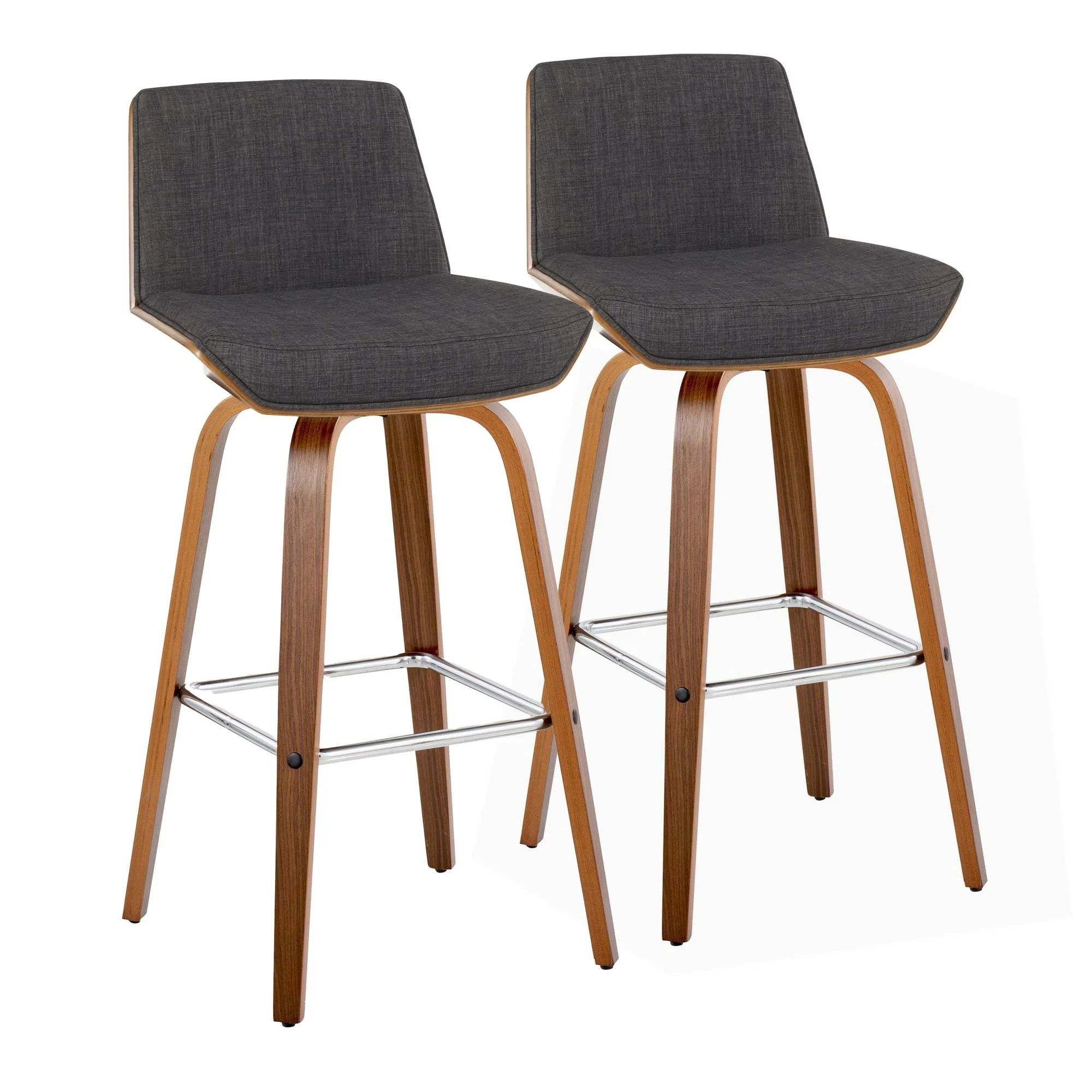 Corazza 30" Fixed-Height Barstool - Set of 2 By LumiSource - B30-CRZZFB-GRTZS2 WLWLCHAR2 - Image 5