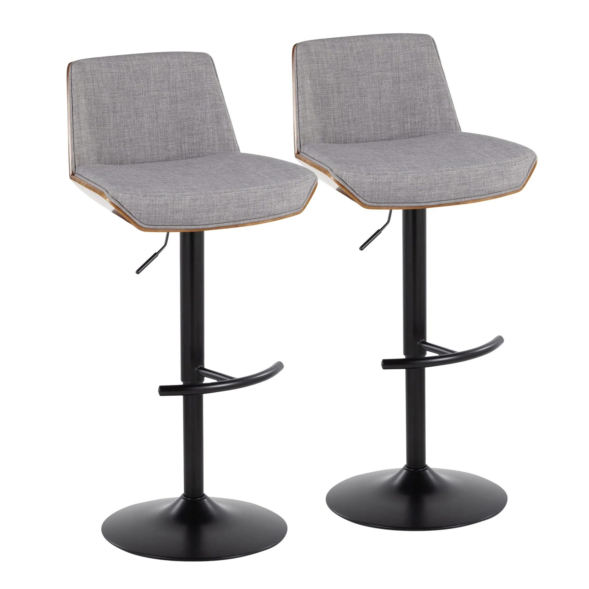 Corazza Adjustable Barstool - Set of 2 By LumiSource - BS-CRZZFB-RT2 BKWLCHAR2 - Image 11