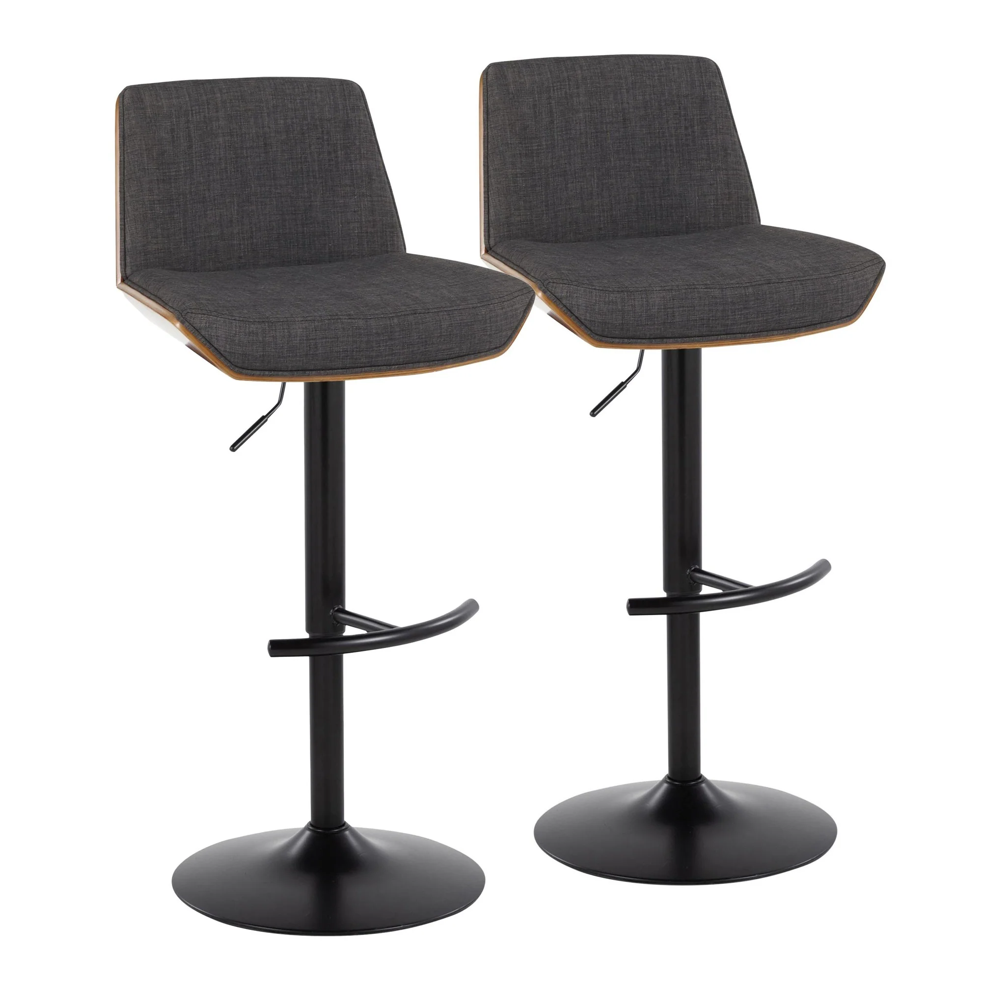 Corazza Adjustable Barstool - Set of 2 By LumiSource - BS-CRZZFB-RT2 BKWLCHAR2 - Image 3