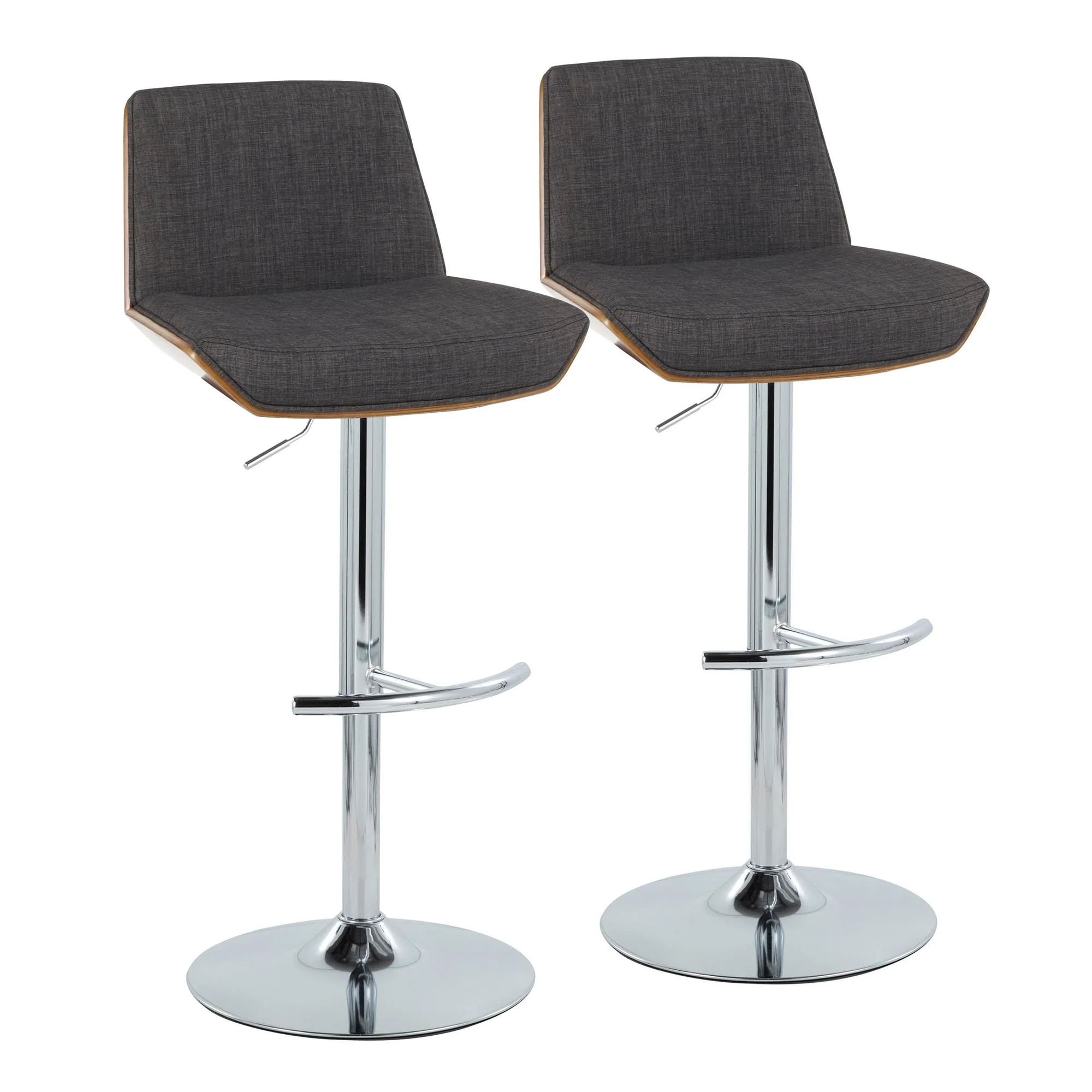 Corazza Adjustable Barstool - Set of 2 By LumiSource - BS-CRZZFB-RT2 CHRWLCHAR2 - Image 3