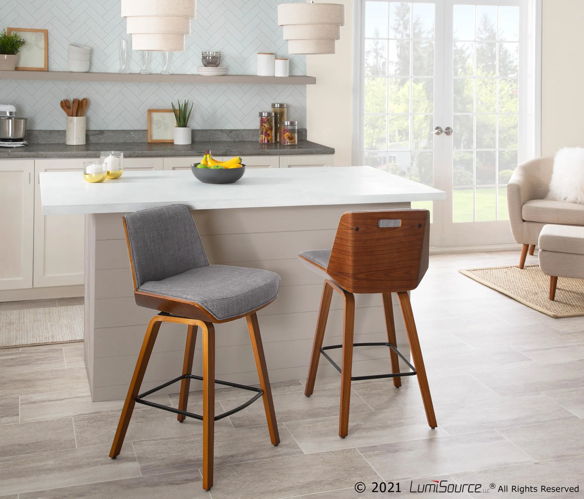 Corazza Counter Stool By LumiSource - B26-CRZZX WL+LGY - Image 2