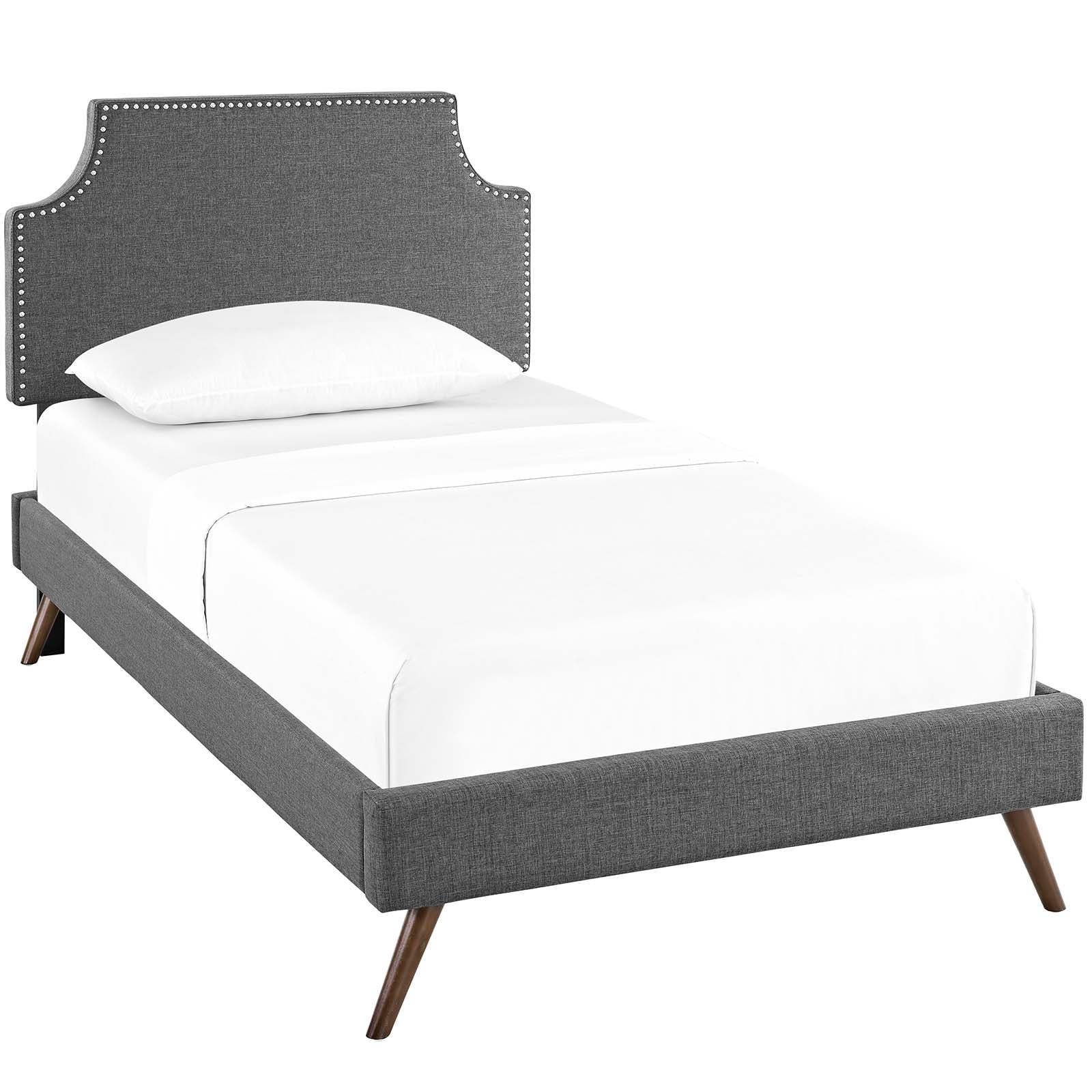 Corene Twin Fabric Platform Bed with Round Splayed Legs By Modway - MOD-5943 - Image 2