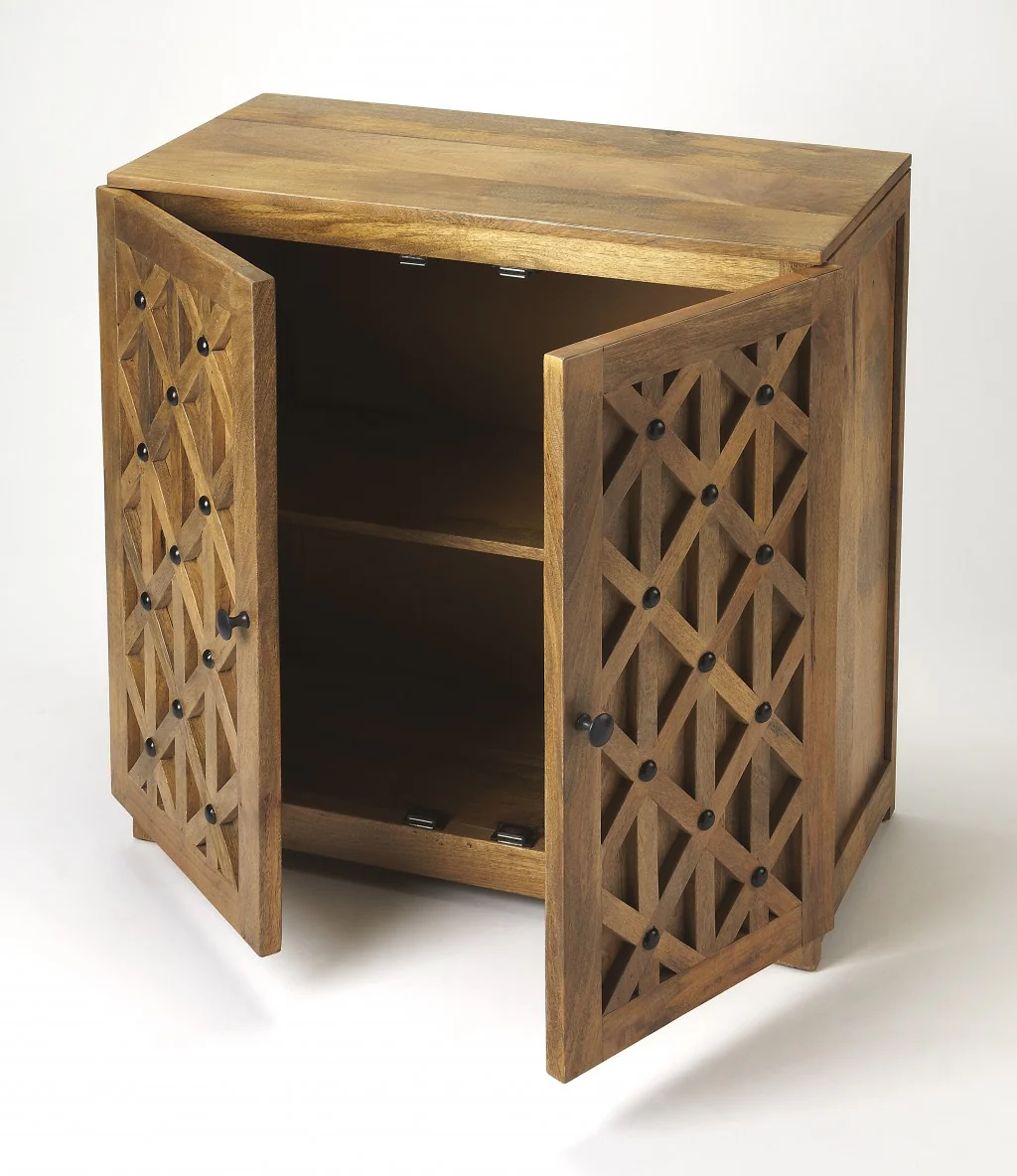 Corona Mango Wood Console Cabinet By Homeroots - Image 4