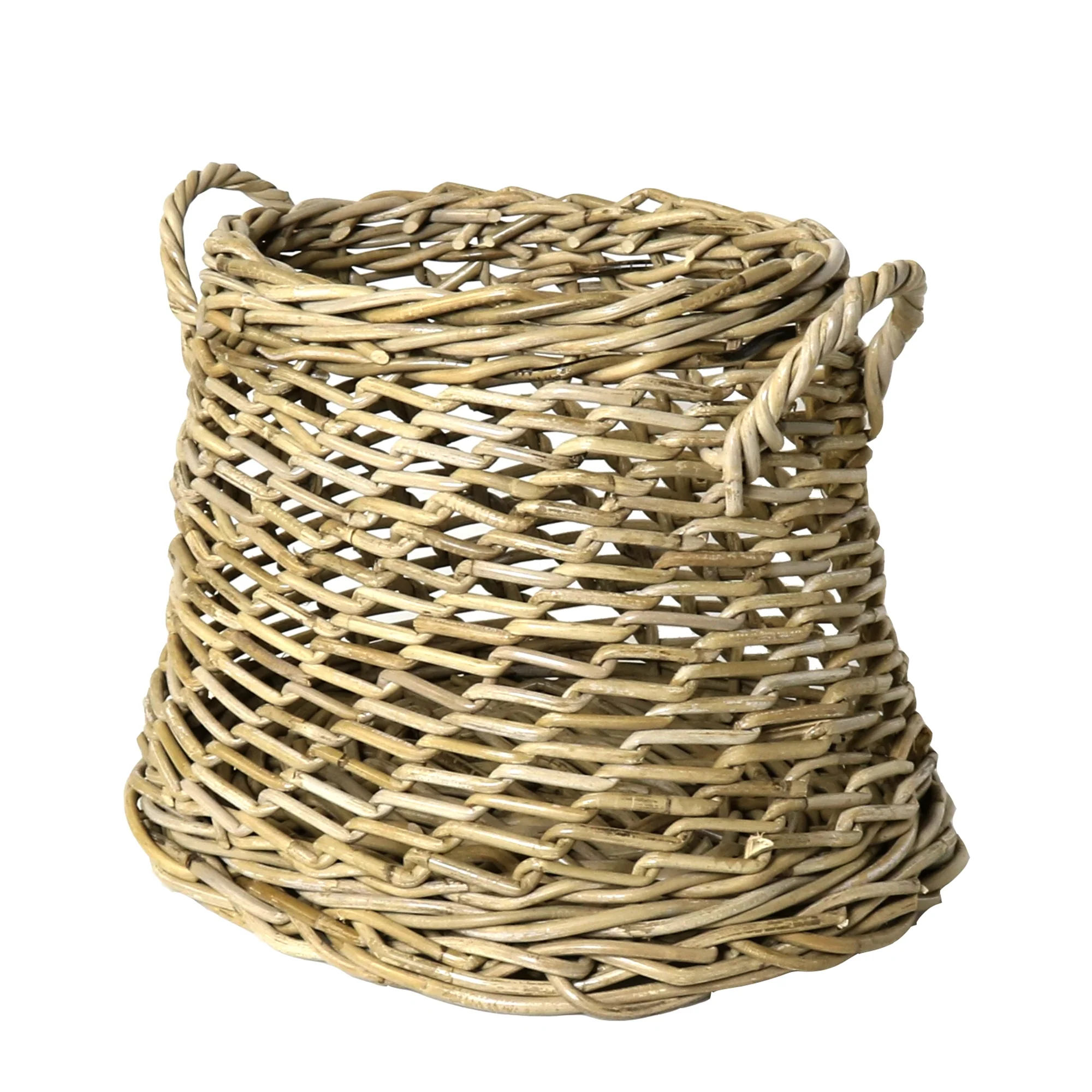 Coronado Rattan Oval Basket - Set of 2 - Rustique Grey By HomArt - Image 2