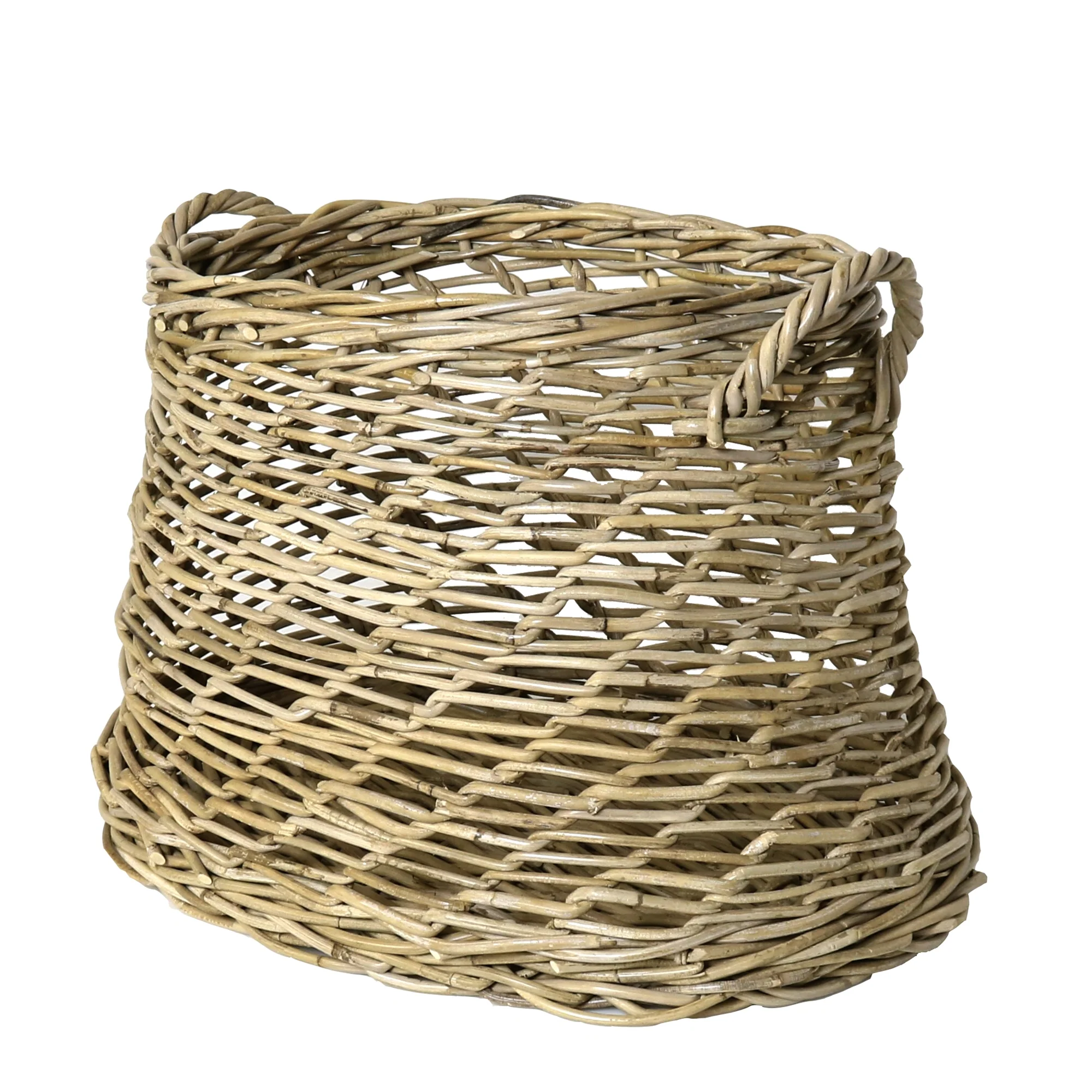 Coronado Rattan Oval Basket - Set of 2 - Rustique Grey By HomArt - Image 3
