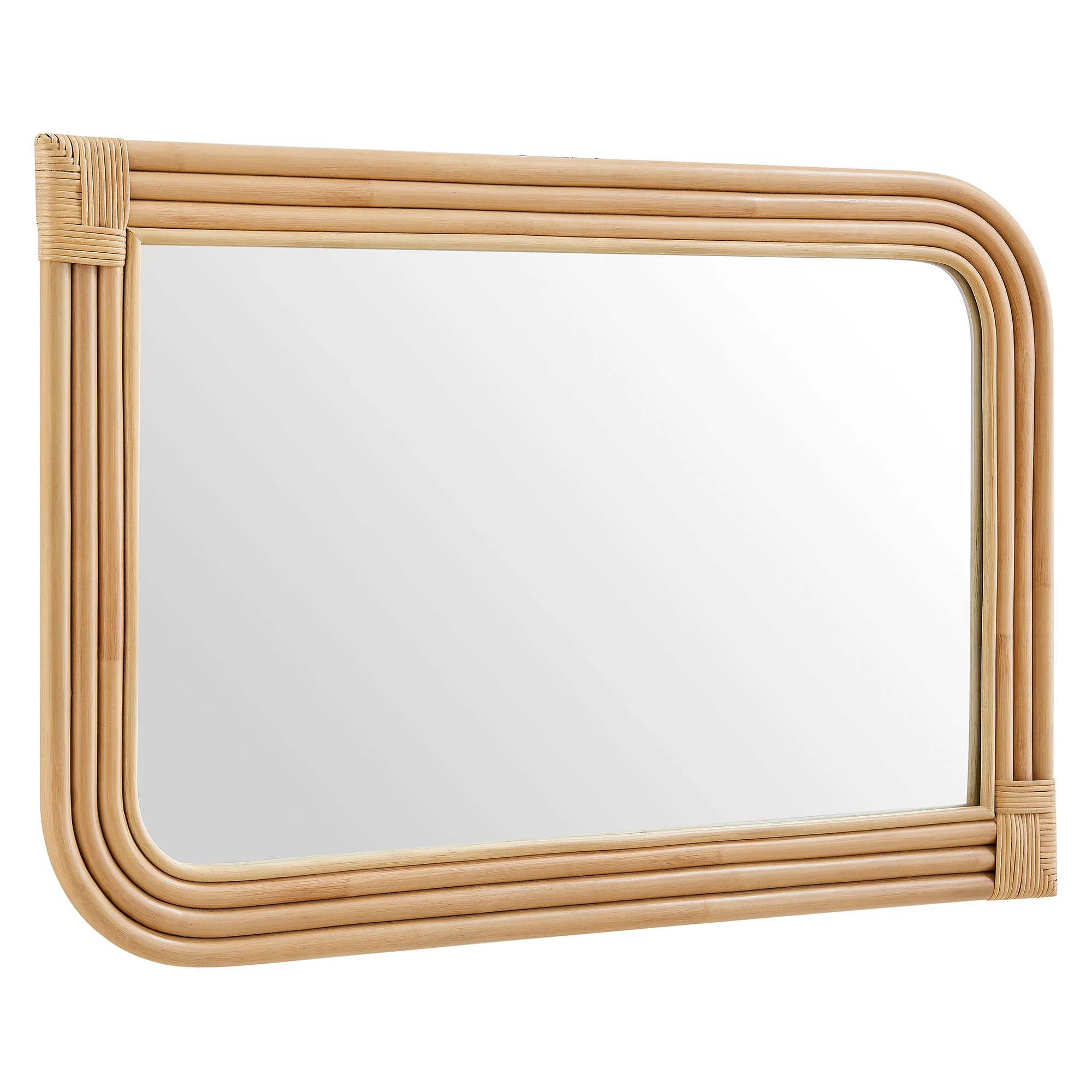 Corsica Curved Rectangle Rattan Wall Mirror by Modway - Image 3