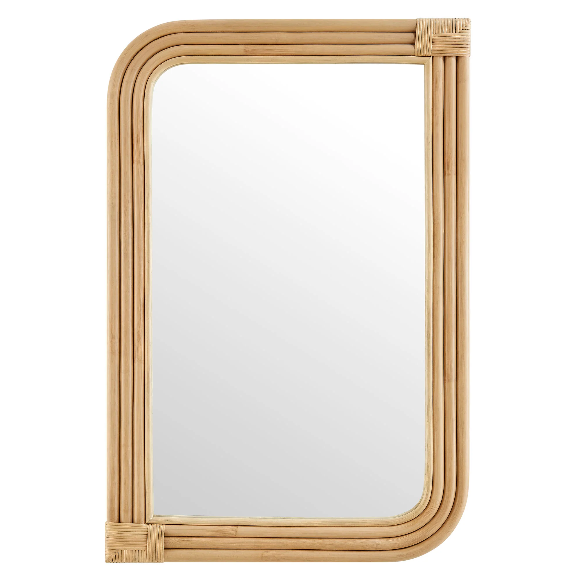 Corsica Curved Rectangle Rattan Wall Mirror by Modway - Image 4