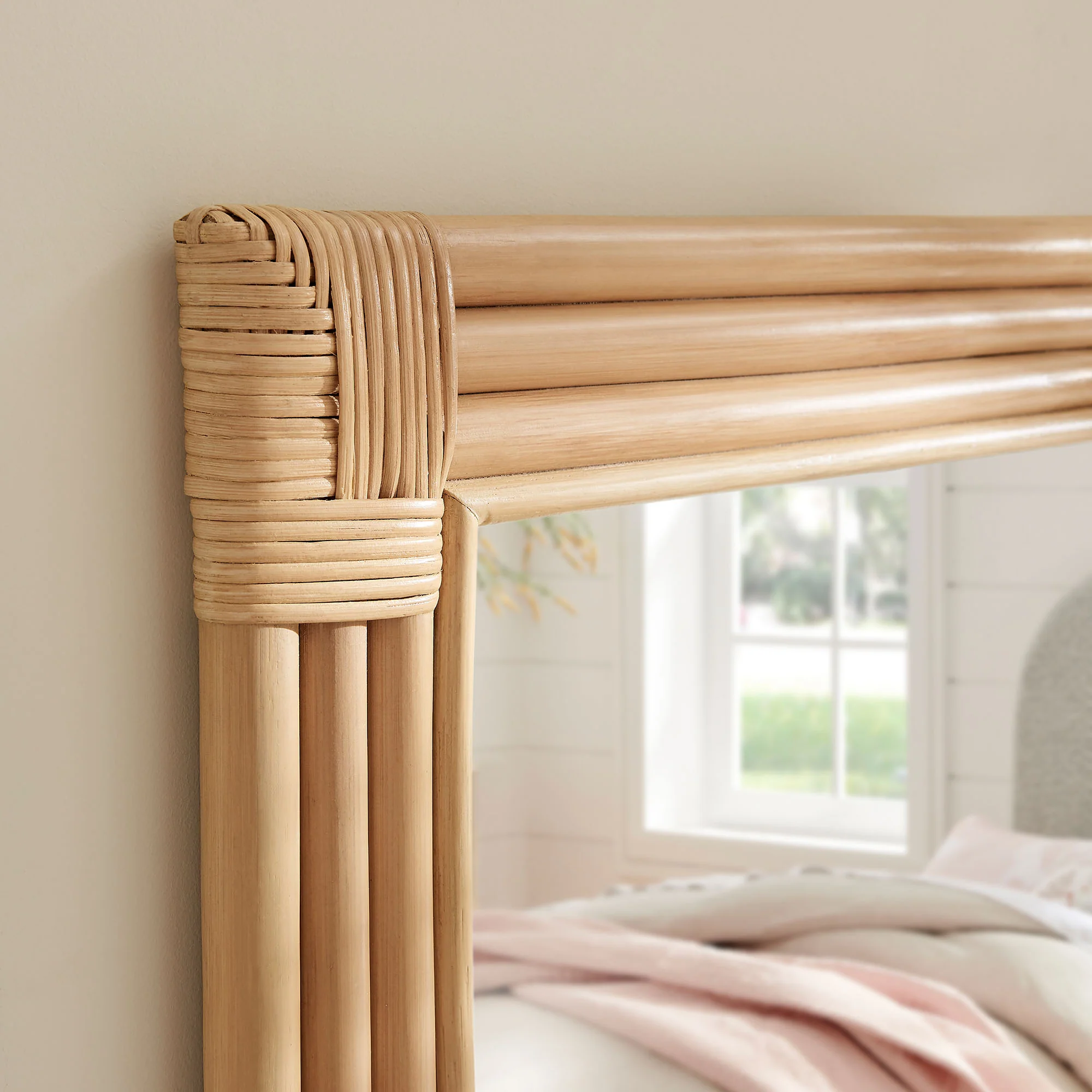 Corsica Curved Rectangle Rattan Wall Mirror by Modway - Image 6