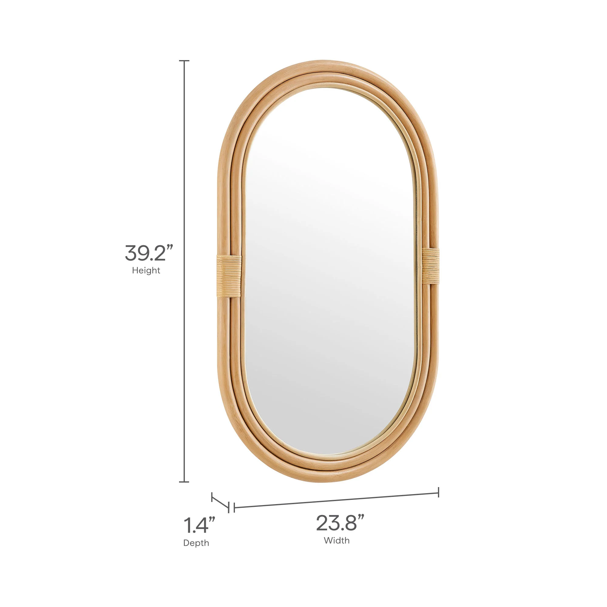 Corsica Oval Rattan Wall Mirror by Modway - Image 8