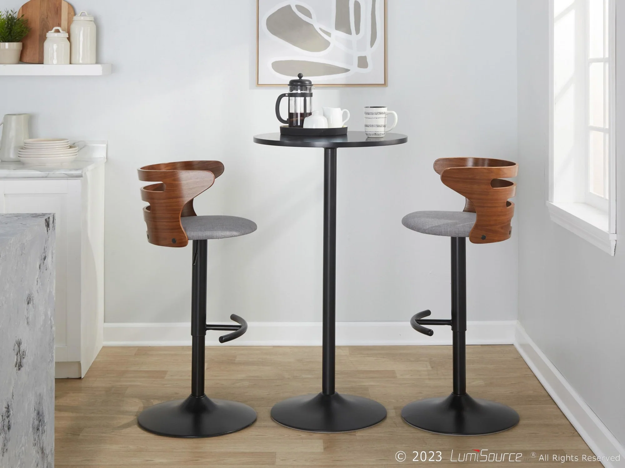 Cosi Adjustable Barstool - Set of 2 By LumiSource - BS-COSIFB-RT2 BKWLCHAR2 - Image 13