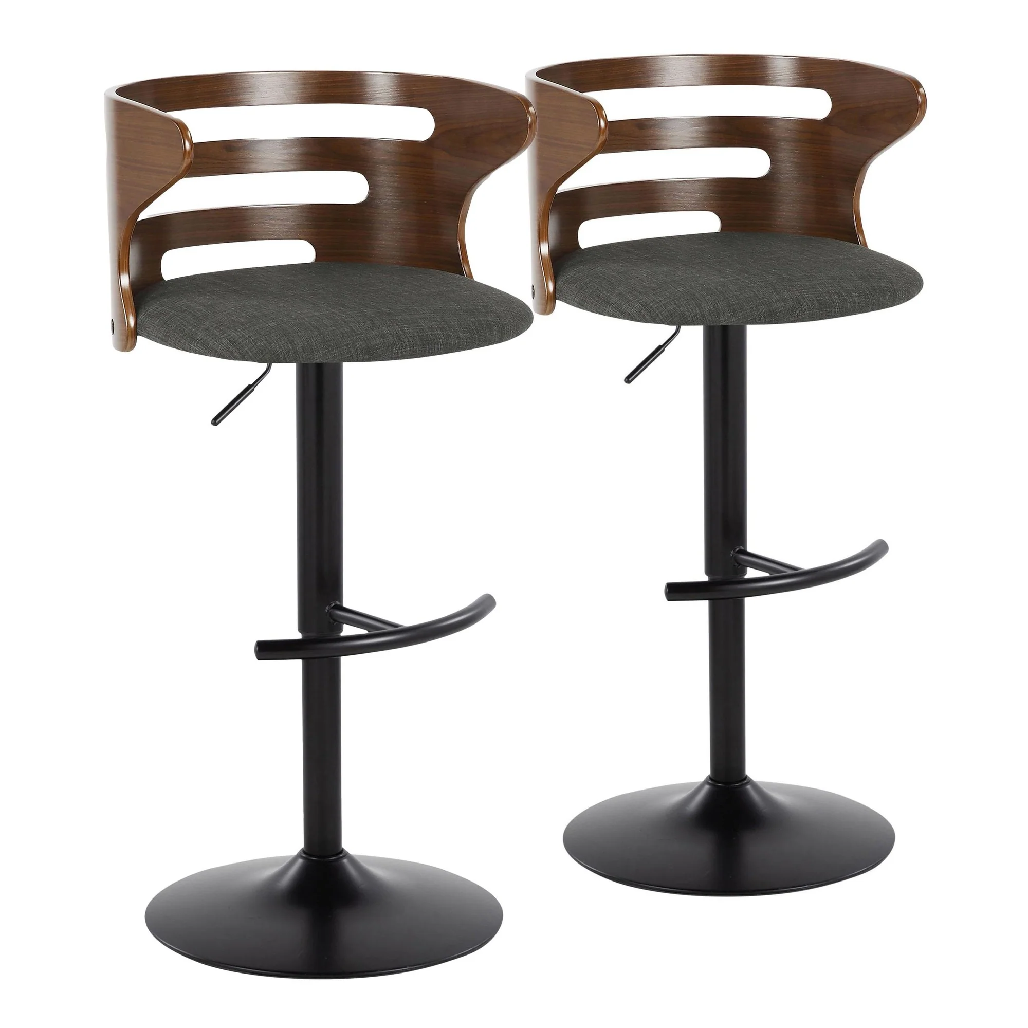 Cosi Adjustable Barstool - Set of 2 By LumiSource - BS-COSIFB-RT2 BKWLCHAR2 - Image 5