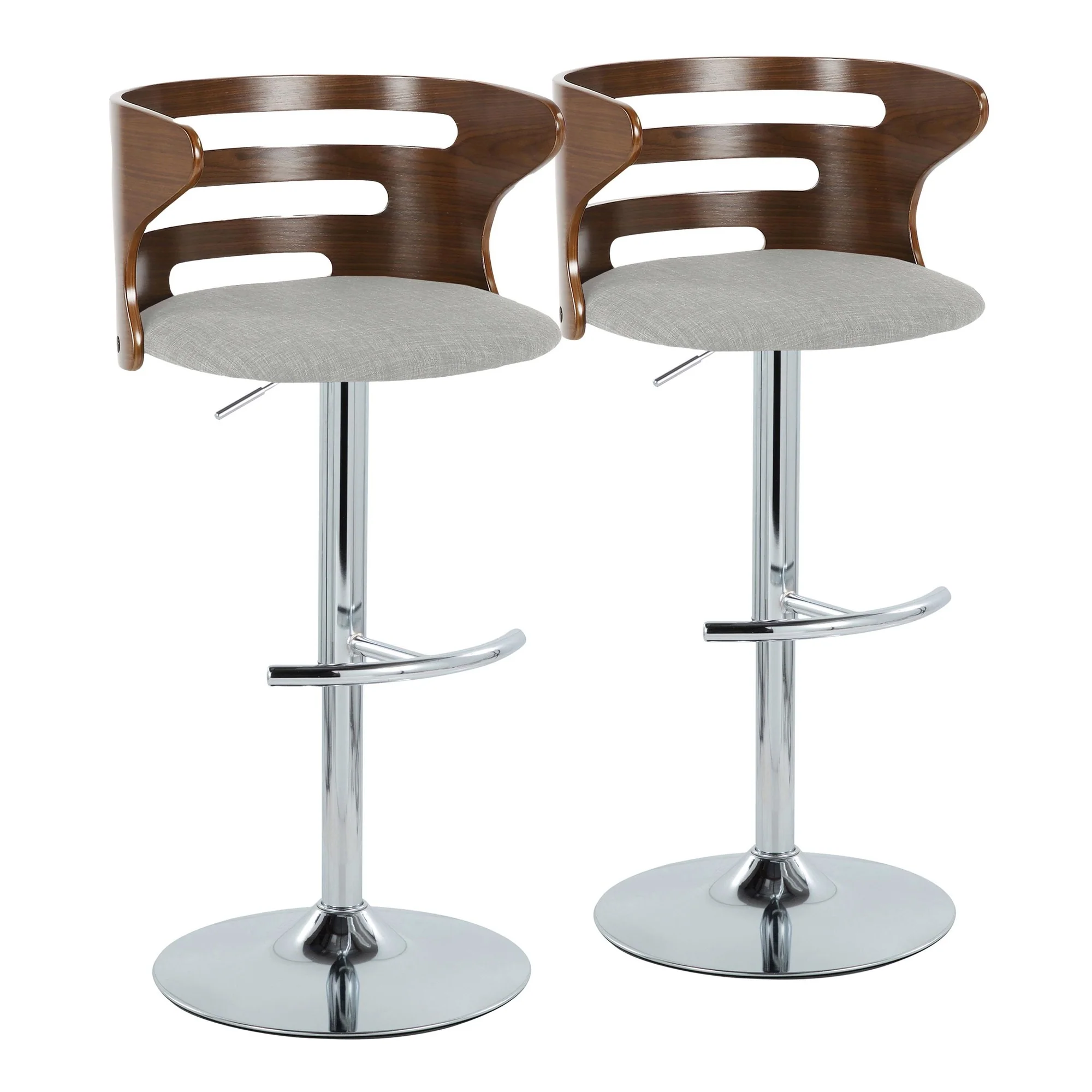 Cosi Adjustable Barstool - Set of 2 By LumiSource - BS-COSIFB-RT2 CHRWLCHAR2 - Image 7