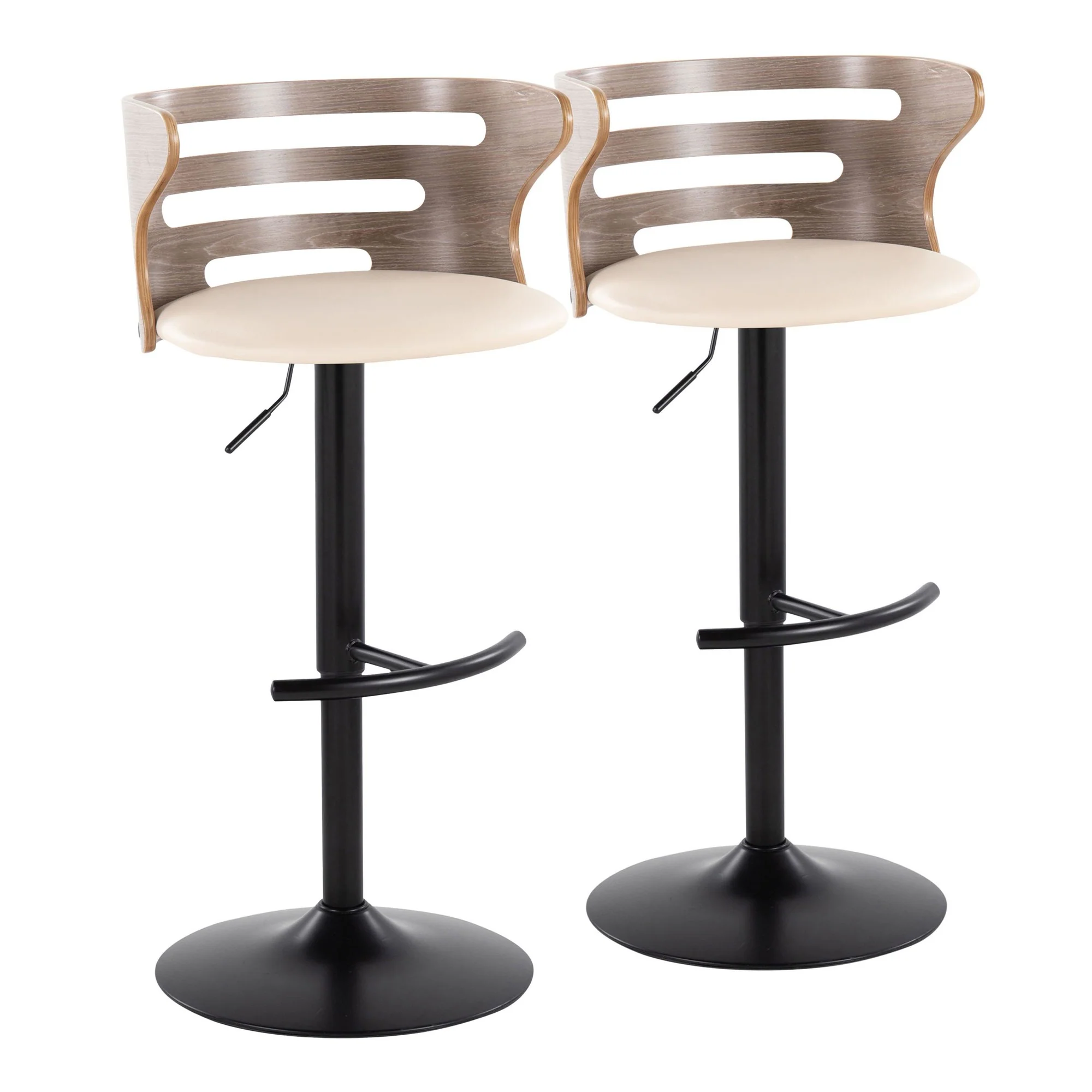 Cosi Adjustable Barstool - Set of 2 By LumiSource - BS-COSIPU-RT2 BKLGYBK2 - Image 11