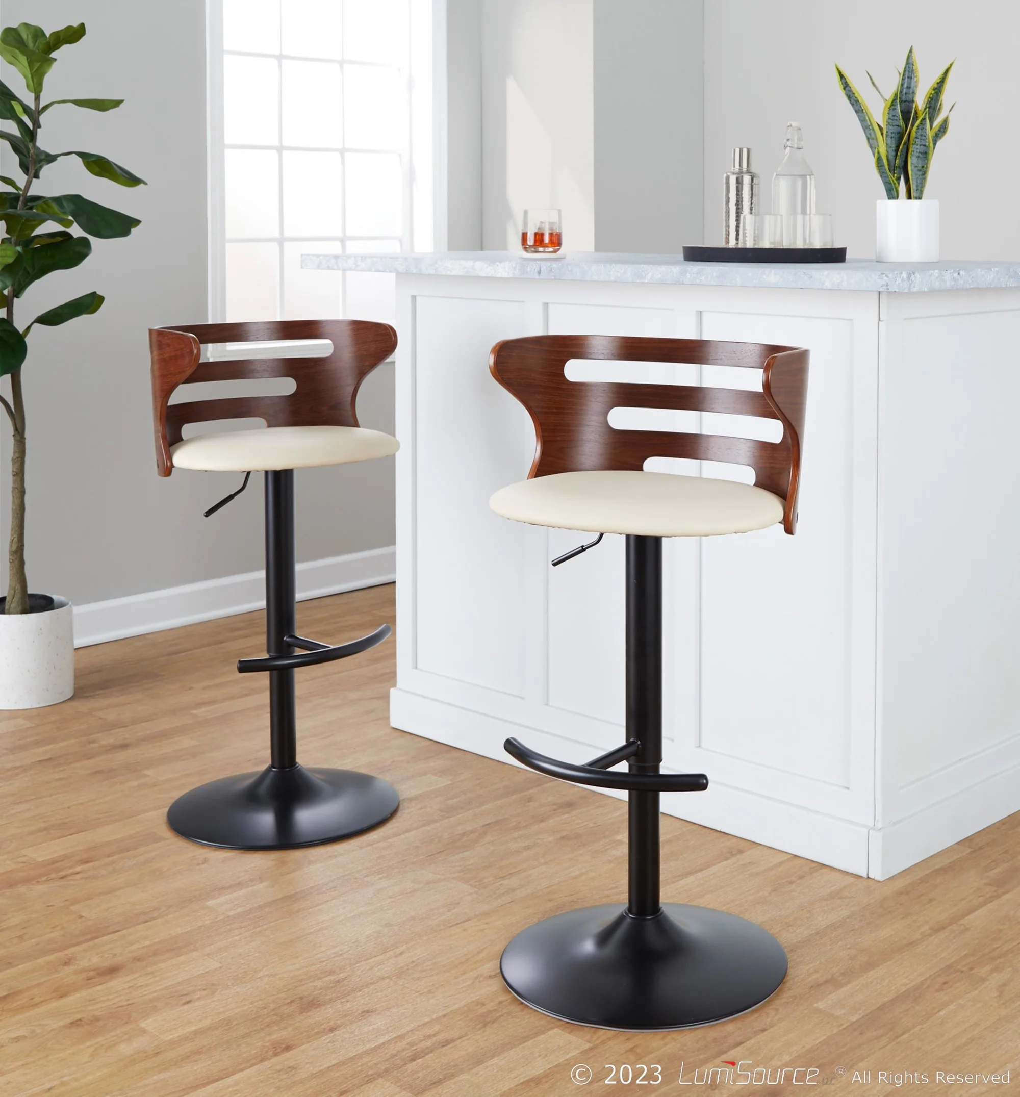 Cosi Adjustable Barstool - Set of 2 By LumiSource - BS-COSIPU-RT2 BKWLBN2 - Image 11