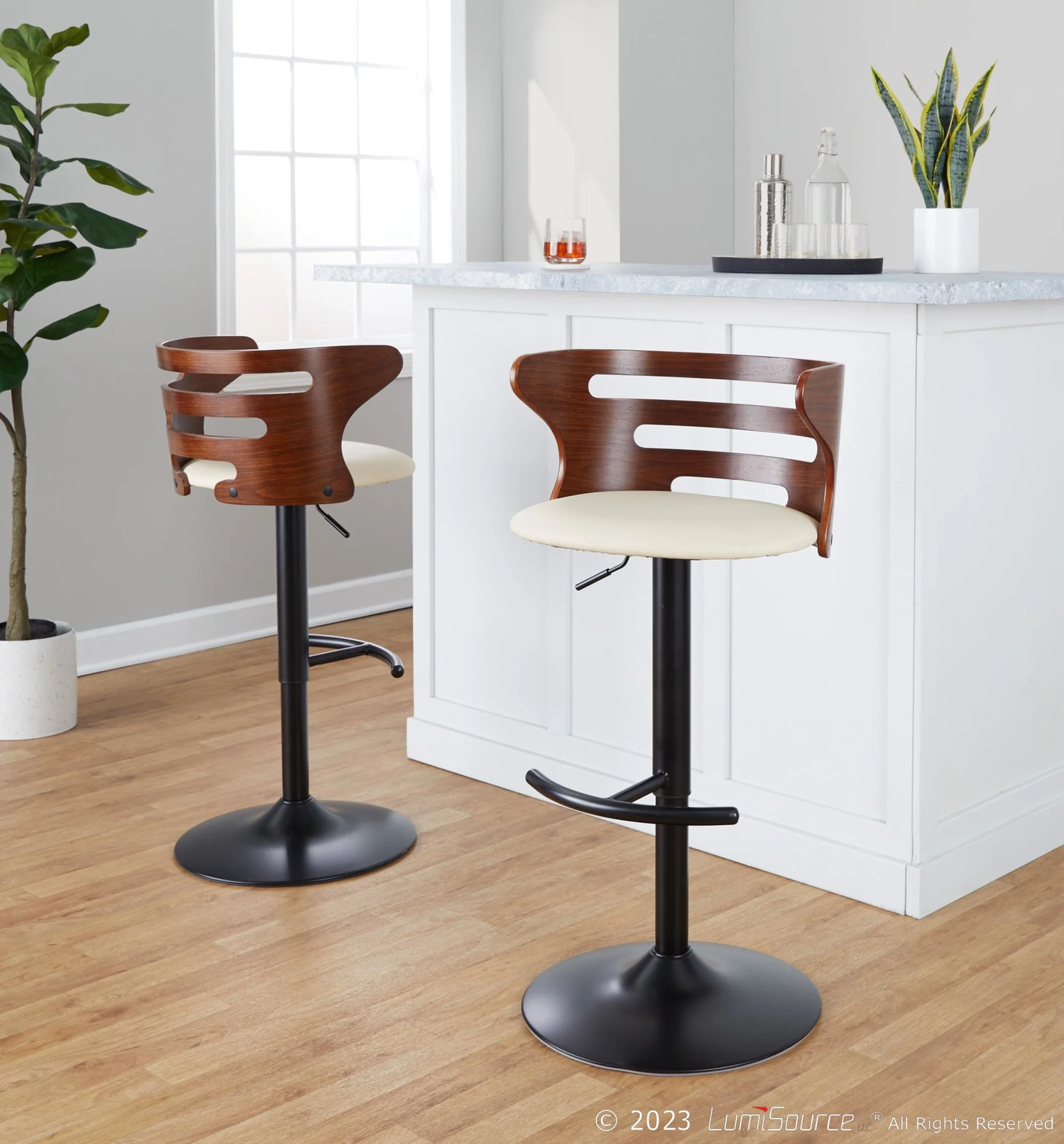 Cosi Adjustable Barstool - Set of 2 By LumiSource - BS-COSIPU-RT2 BKWLBN2 - Image 12