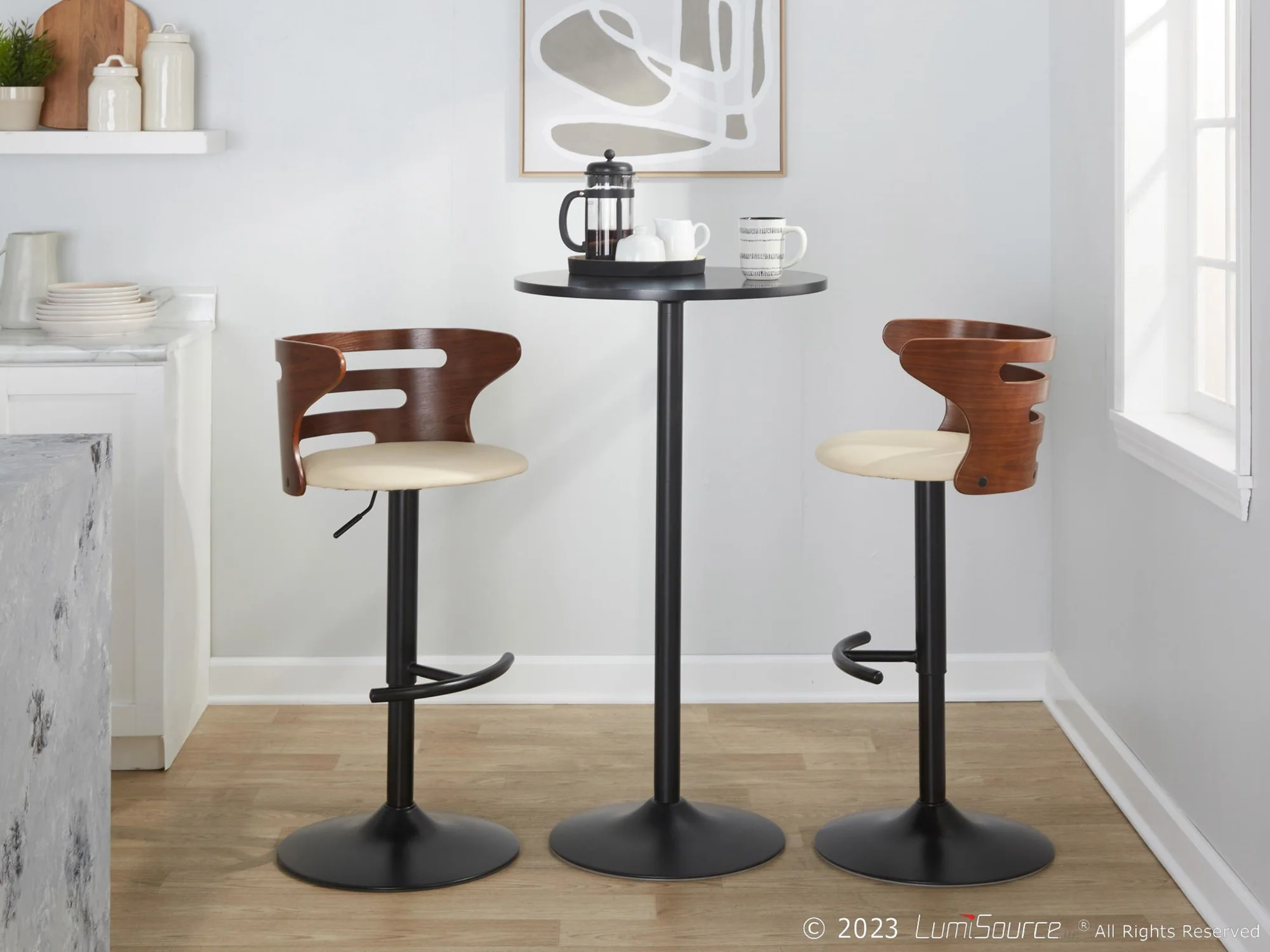 Cosi Adjustable Barstool - Set of 2 By LumiSource - BS-COSIPU-RT2 BKWLBN2 - Image 13